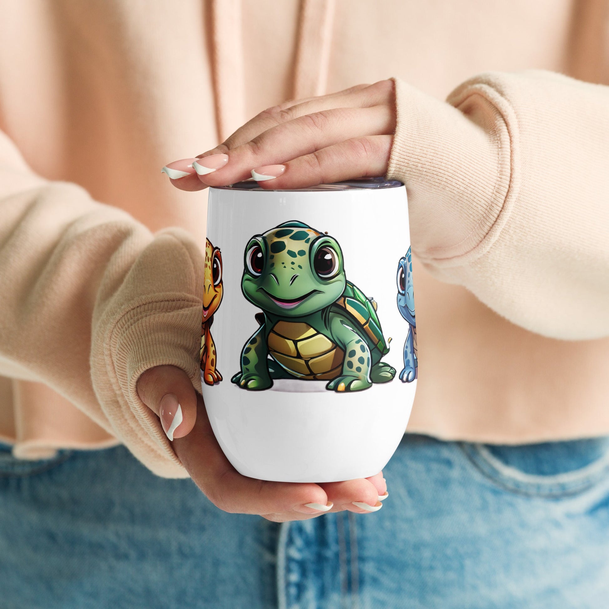 Cute Turtles Stainless Steel Wine Tumbler - Tumblers - Discovery Co.