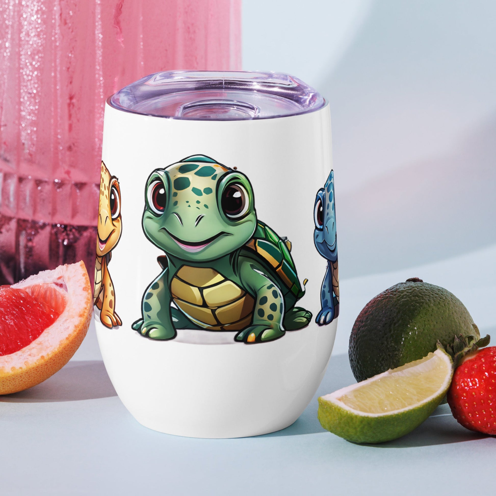 Cute Turtles Stainless Steel Wine Tumbler - Tumblers - Discovery Co.