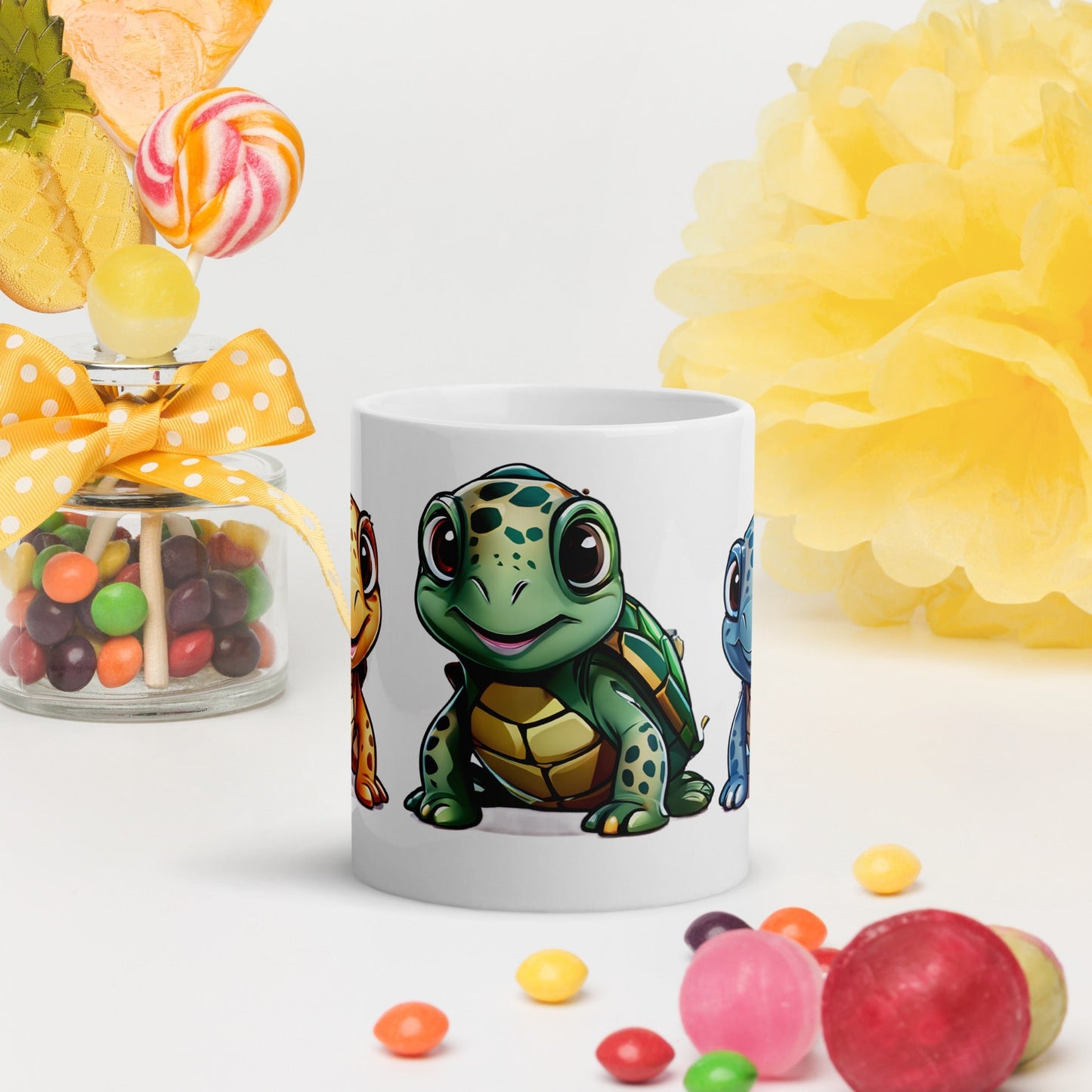 Cute Turtles White Glossy Mug (11 oz, 15 oz, 20 oz) - Mugs - Discovery Co.