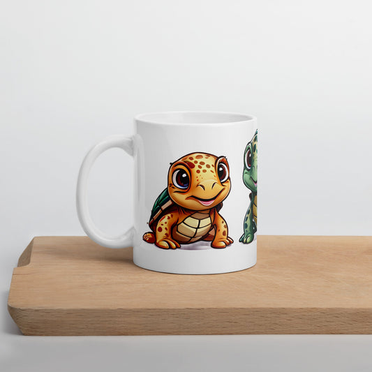 Cute Turtles White Glossy Mug (11 oz, 15 oz, 20 oz) - Mugs - Discovery Co.