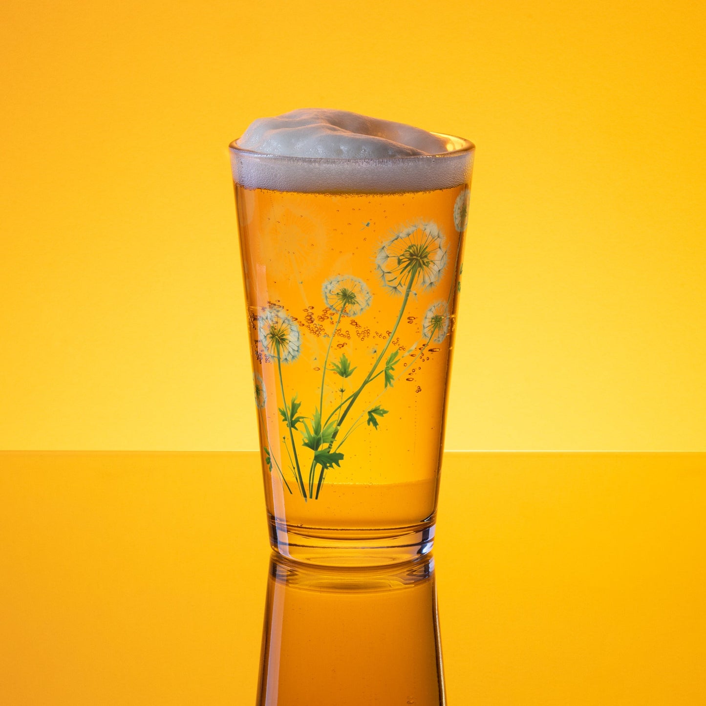 Dandelions Pint Glass (16 oz) - Beer Glass - Discovery Co.