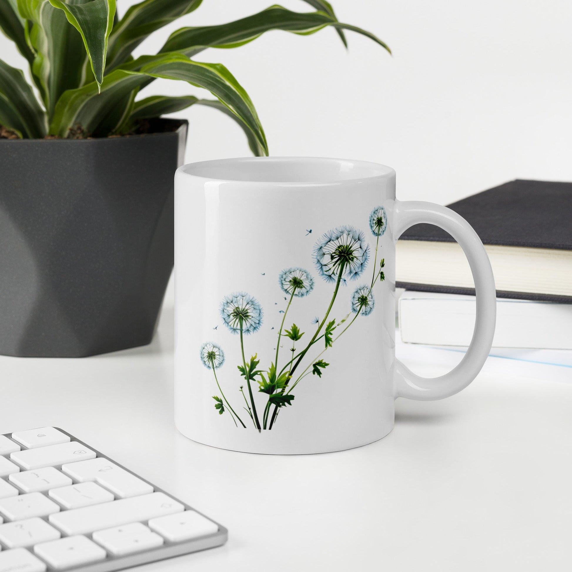 Dandelions White Glossy Mug (11 oz, 15 oz, and 20 oz) - Mugs - Discovery Co.