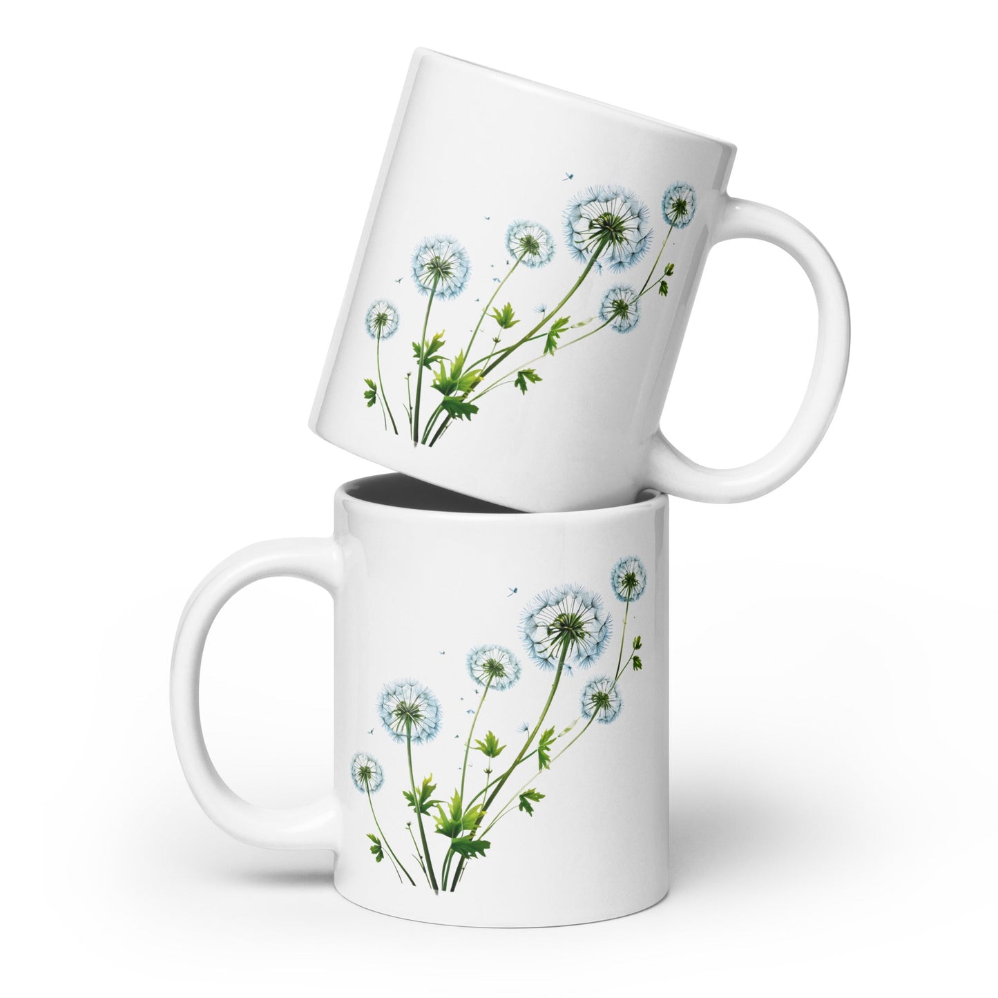 Dandelions White Glossy Mug (11 oz, 15 oz, and 20 oz) - Mugs - Discovery Co.