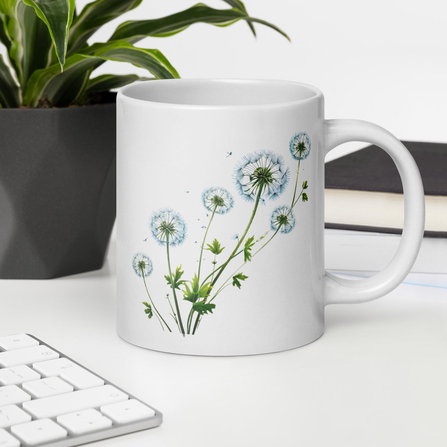 Dandelions White Glossy Mug (11 oz, 15 oz, and 20 oz) - Mugs - Discovery Co.