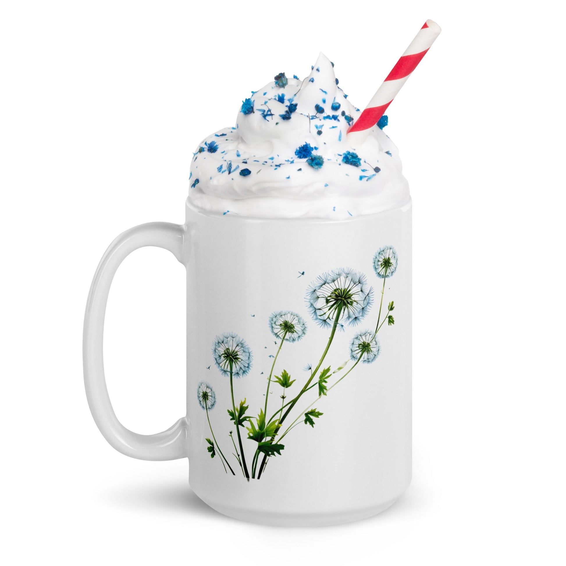 Dandelions White Glossy Mug (11 oz, 15 oz, and 20 oz) - Mugs - Discovery Co.