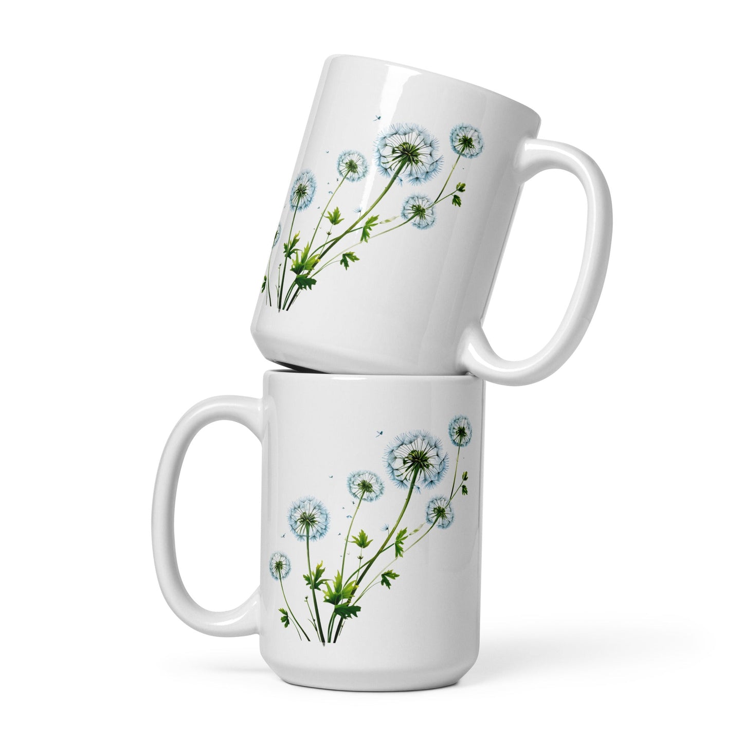 Dandelions White Glossy Mug (11 oz, 15 oz, and 20 oz) - Mugs - Discovery Co.