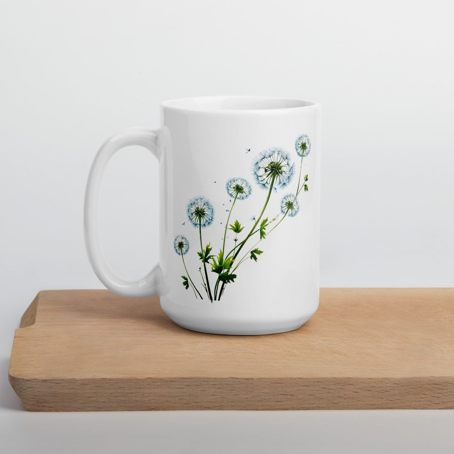 Dandelions White Glossy Mug (11 oz, 15 oz, and 20 oz) - Mugs - Discovery Co.