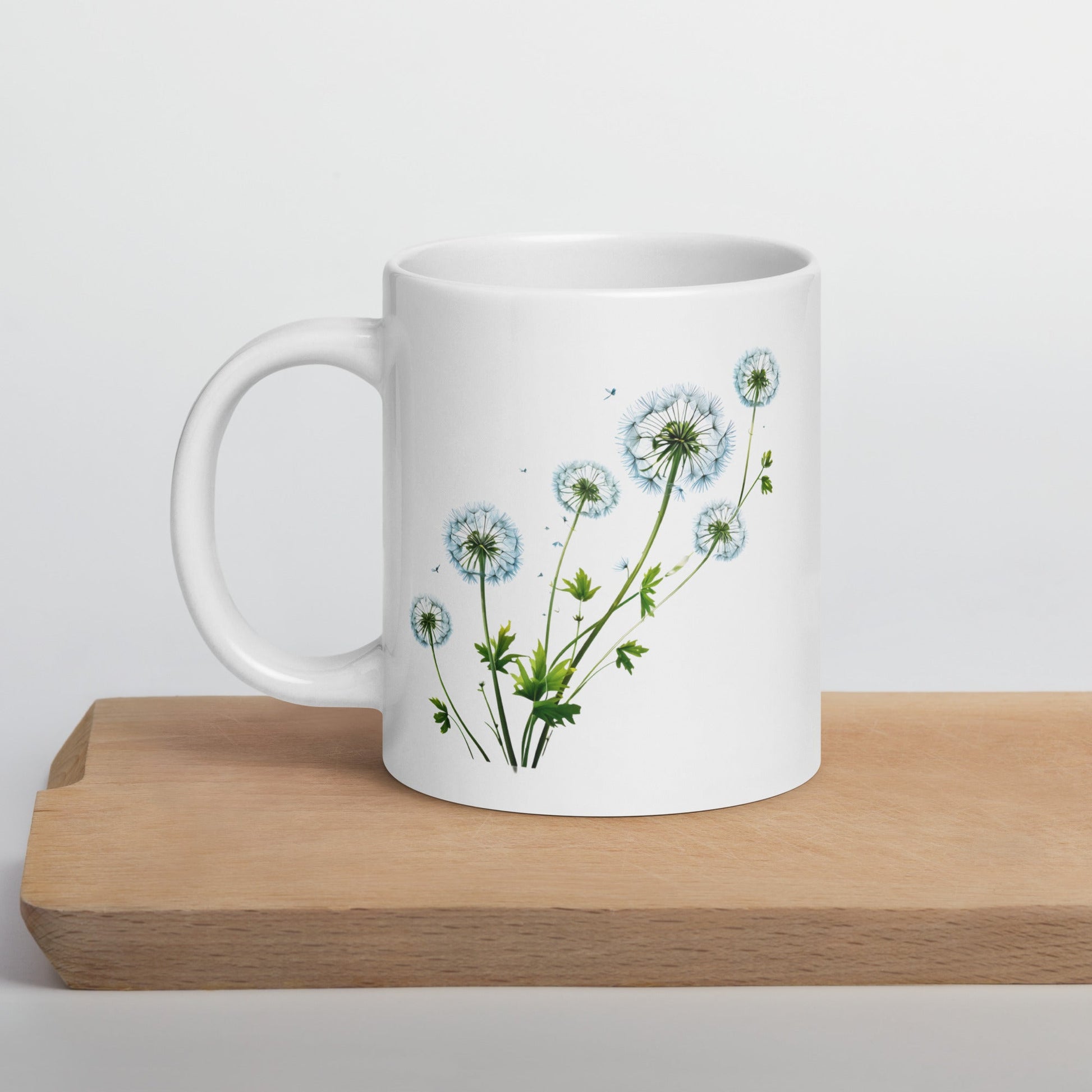 Dandelions White Glossy Mug (11 oz, 15 oz, and 20 oz) - Mugs - Discovery Co.