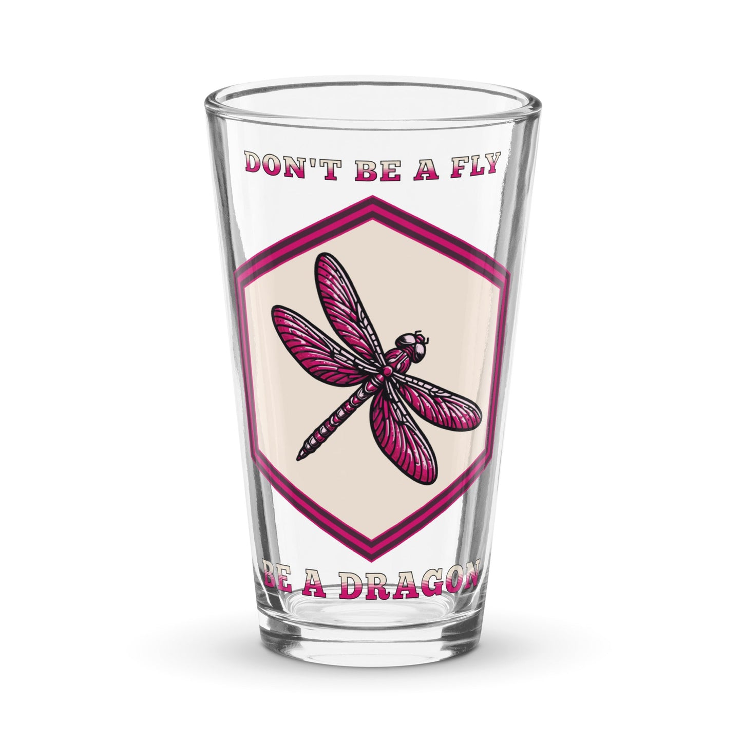 Don't Be A Fly Be A Dragon II Pint Glass - Beer Glass - Discovery Co.