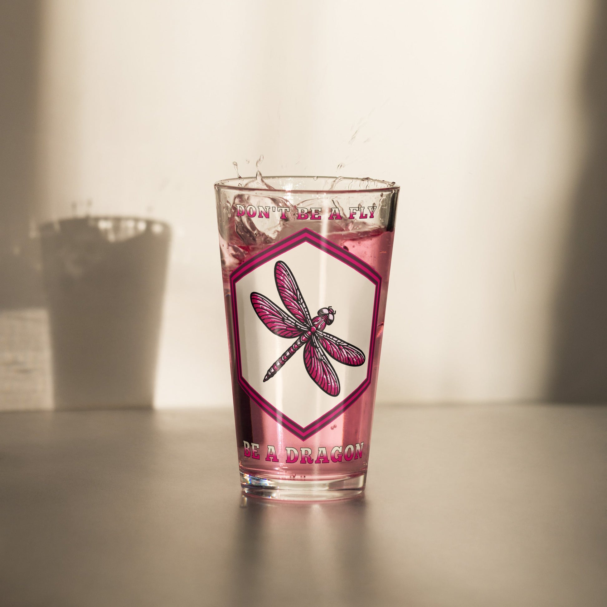 Don't Be A Fly Be A Dragon II Pint Glass - Beer Glass - Discovery Co.