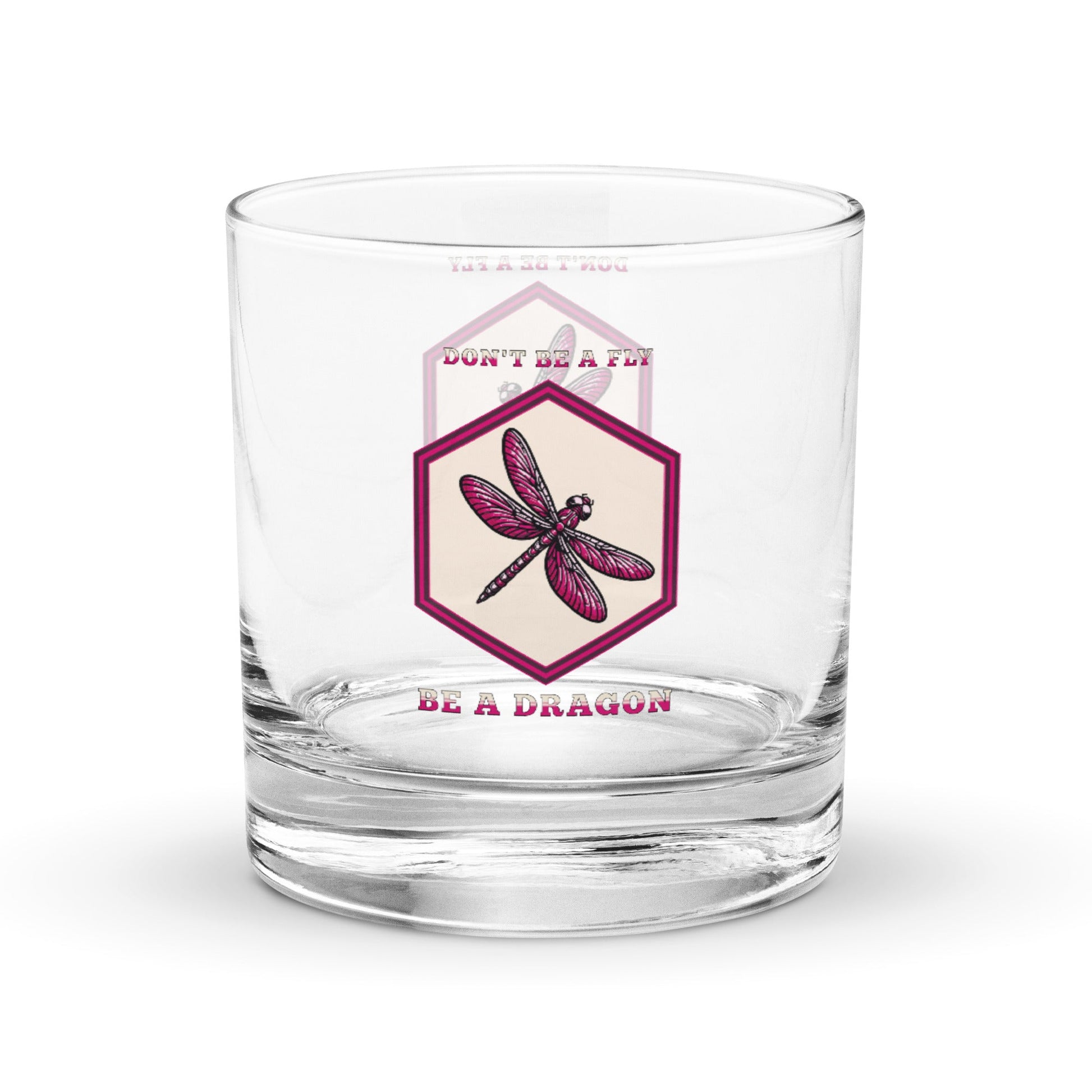 Don't Be A Fly Be A Dragon II Rocks Glass - Rocks Glass - Discovery Co.
