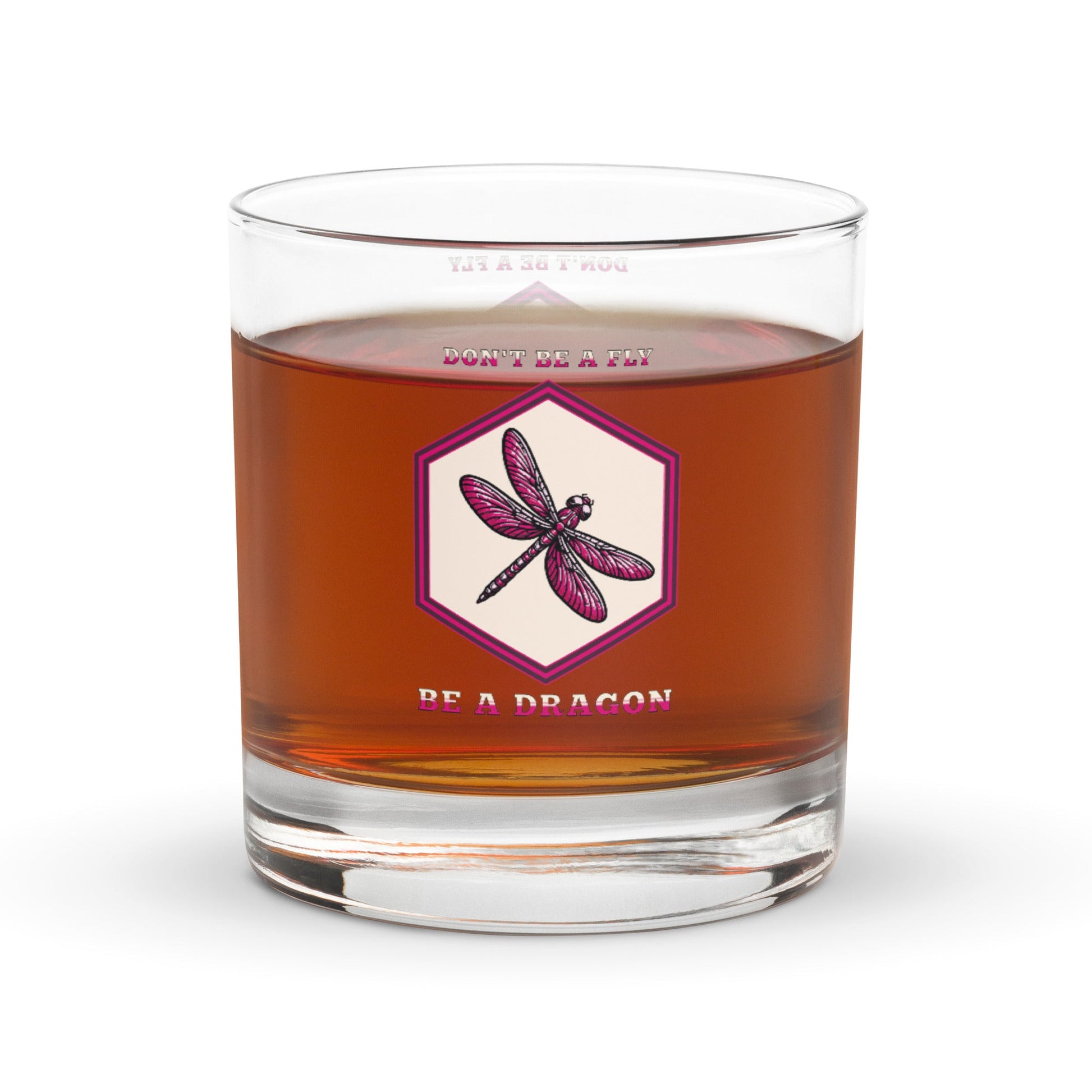 Don't Be A Fly Be A Dragon II Rocks Glass - Rocks Glass - Discovery Co.