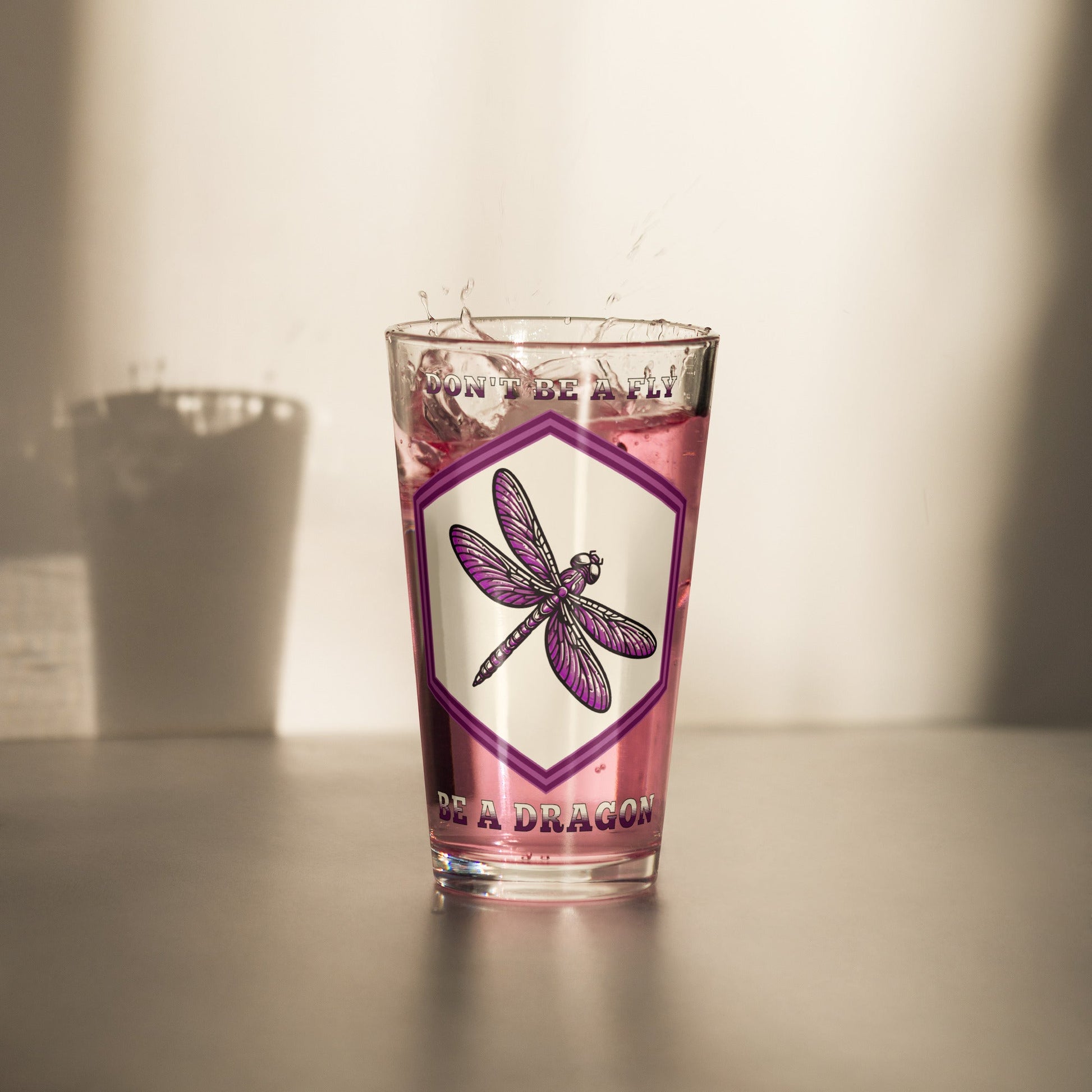 Don't Be A Fly Be A Dragon Pint Glass - Beer Glass - Discovery Co.