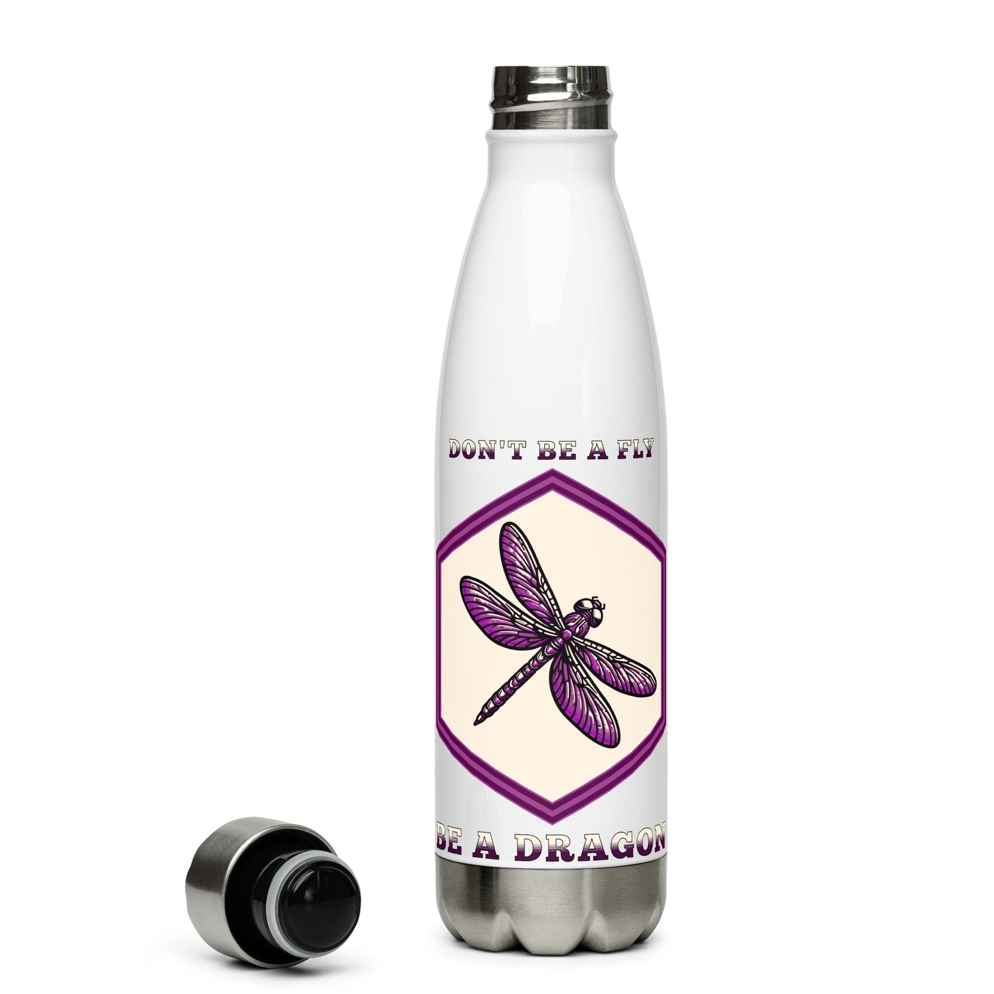 Don't Be A Fly Be A Dragon Stainless Steel Water Bottle - Stainless Steel Water Bottle - Discovery Co.