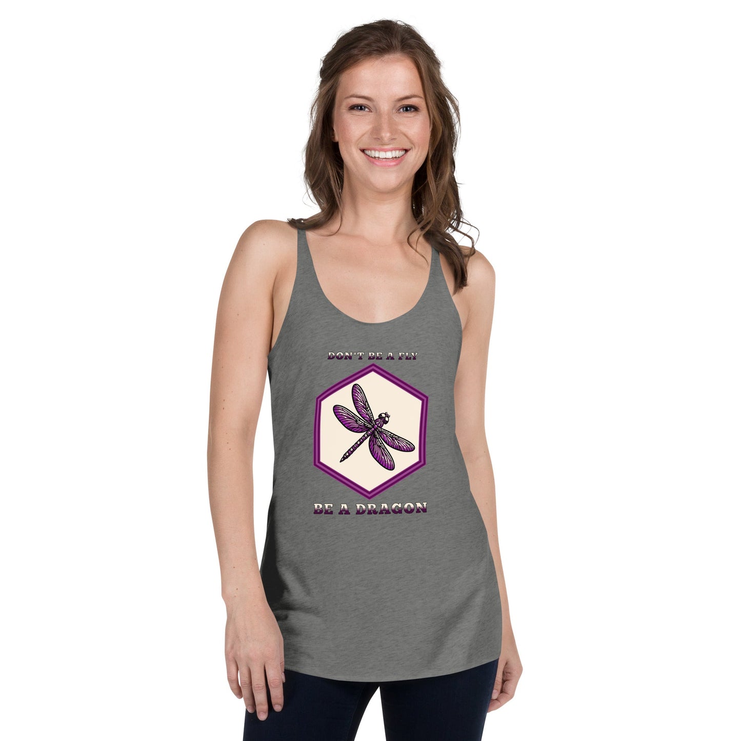 Don't Be A Fly Be A Dragon Women's Racerback Tank - Women's Shirts - Discovery Co.