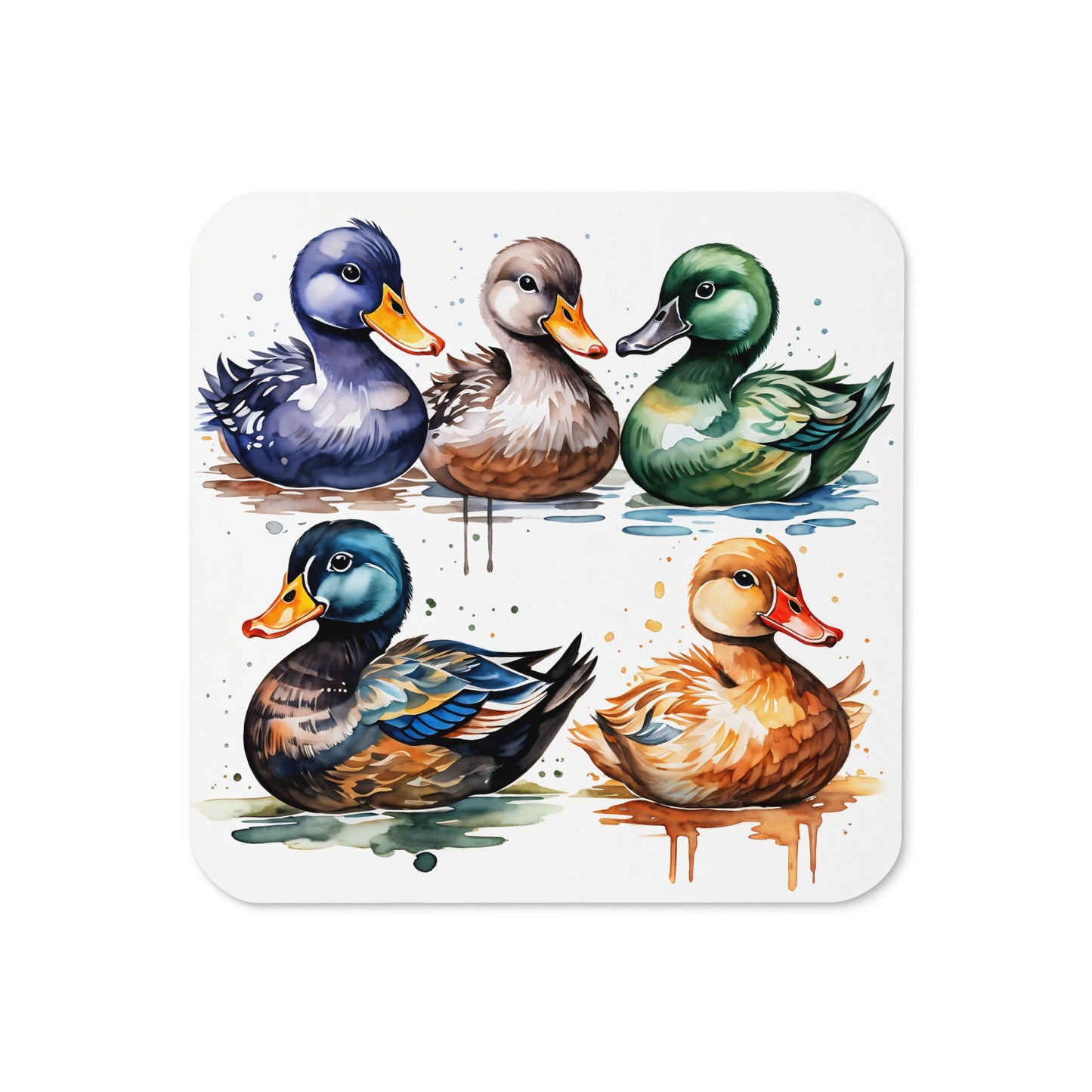 Ducks Watercolor Art Cork-back Coaster - Coasters - Discovery Co.