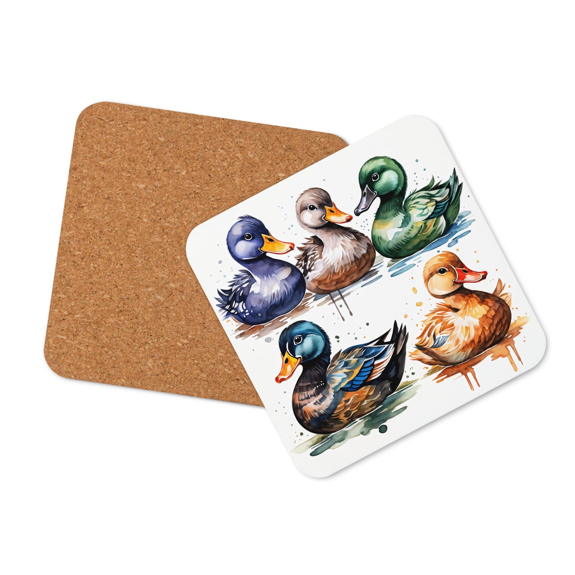 Ducks Watercolor Art Cork-back Coaster - Coasters - Discovery Co.