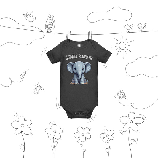 Elephant "Little Peanut" Baby Short Sleeve One Piece - Baby & Toddler Apparel - Discovery Co.