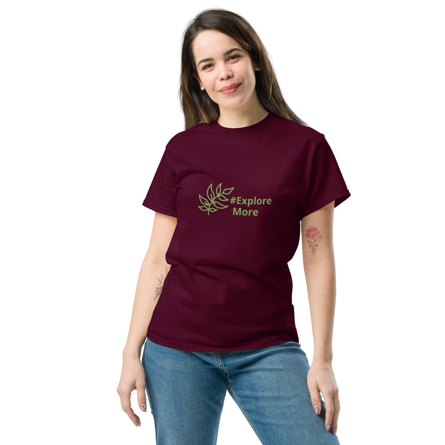 Explore More With Leaves Unisex Classic Tee - Women's Shirts - Discovery Co.