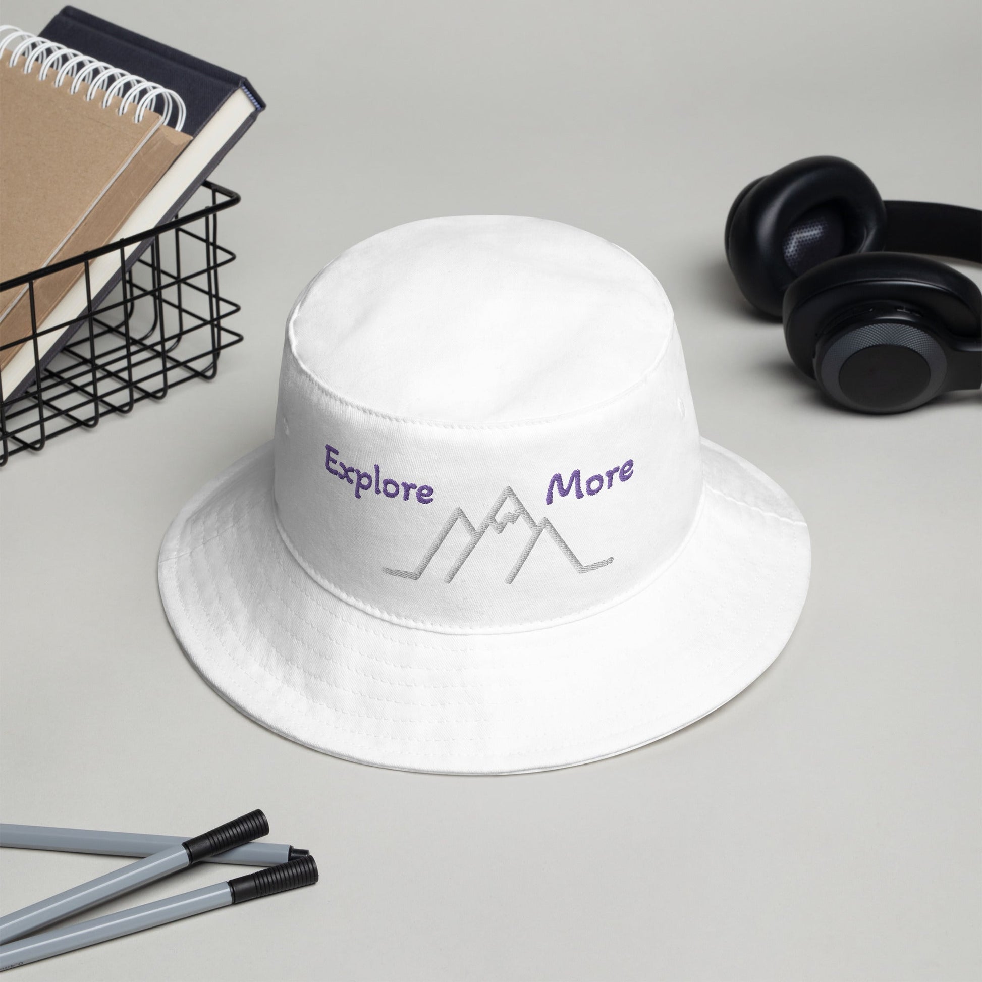 Explore More With Mountains Bucket Hat - Hats - Discovery Co.