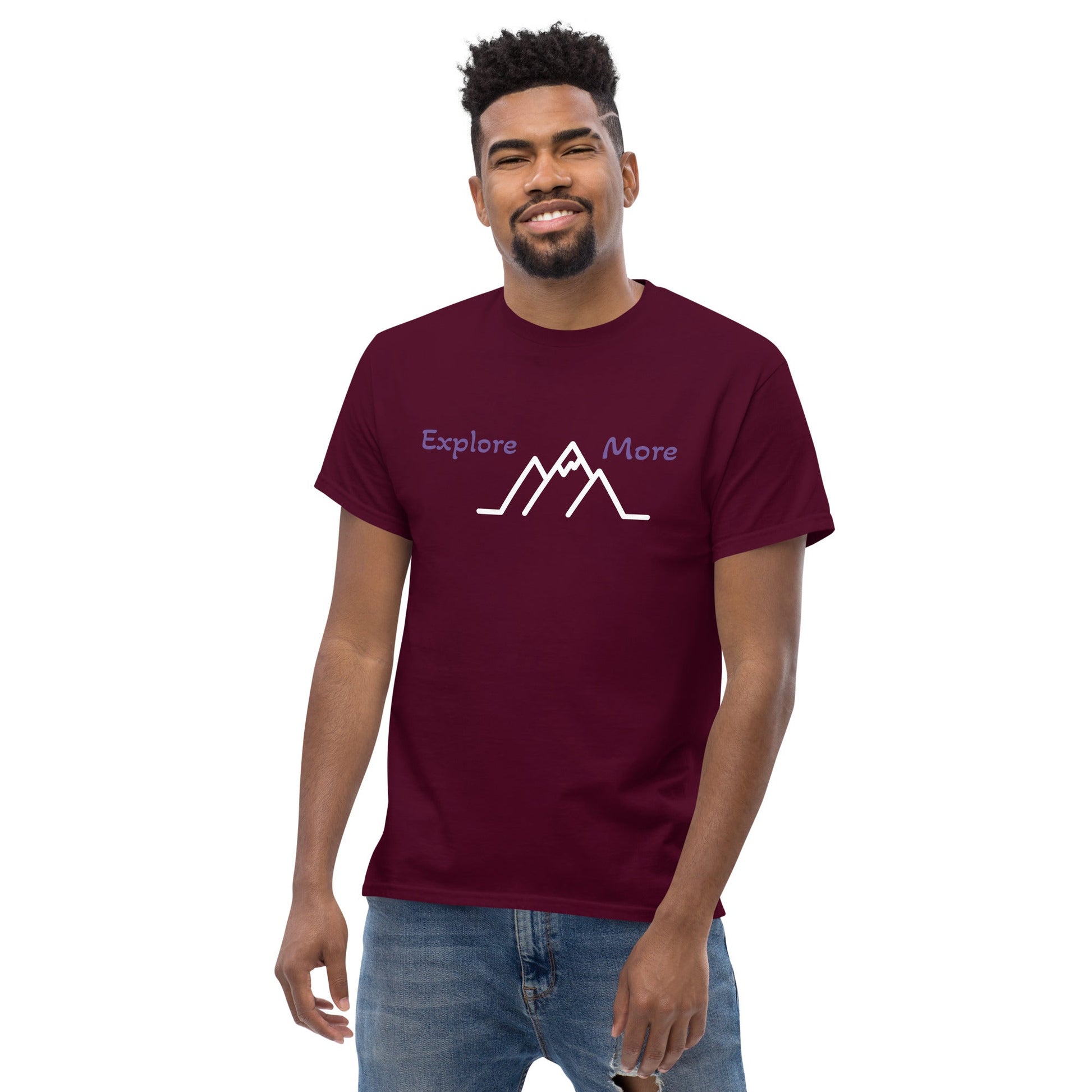 Explore More With Mountains Men's Classic Tee - Men's Shirts - Discovery Co.