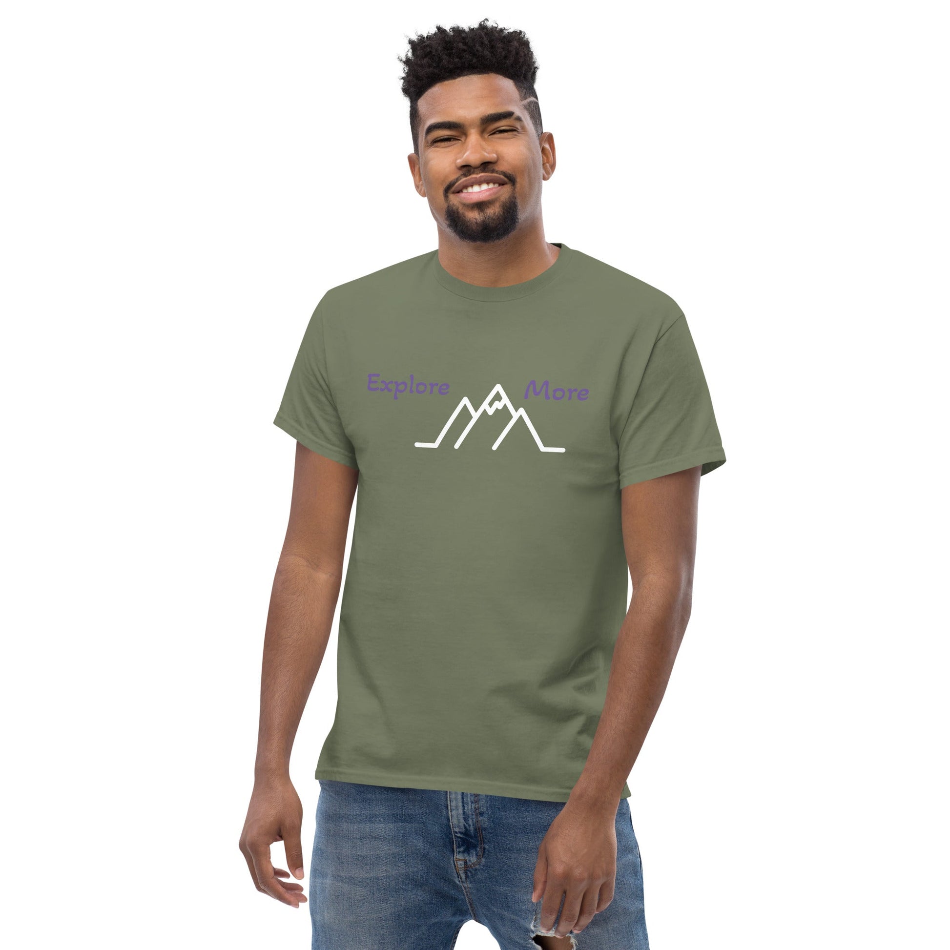 Explore More With Mountains Men's Classic Tee - Men's Shirts - Discovery Co.