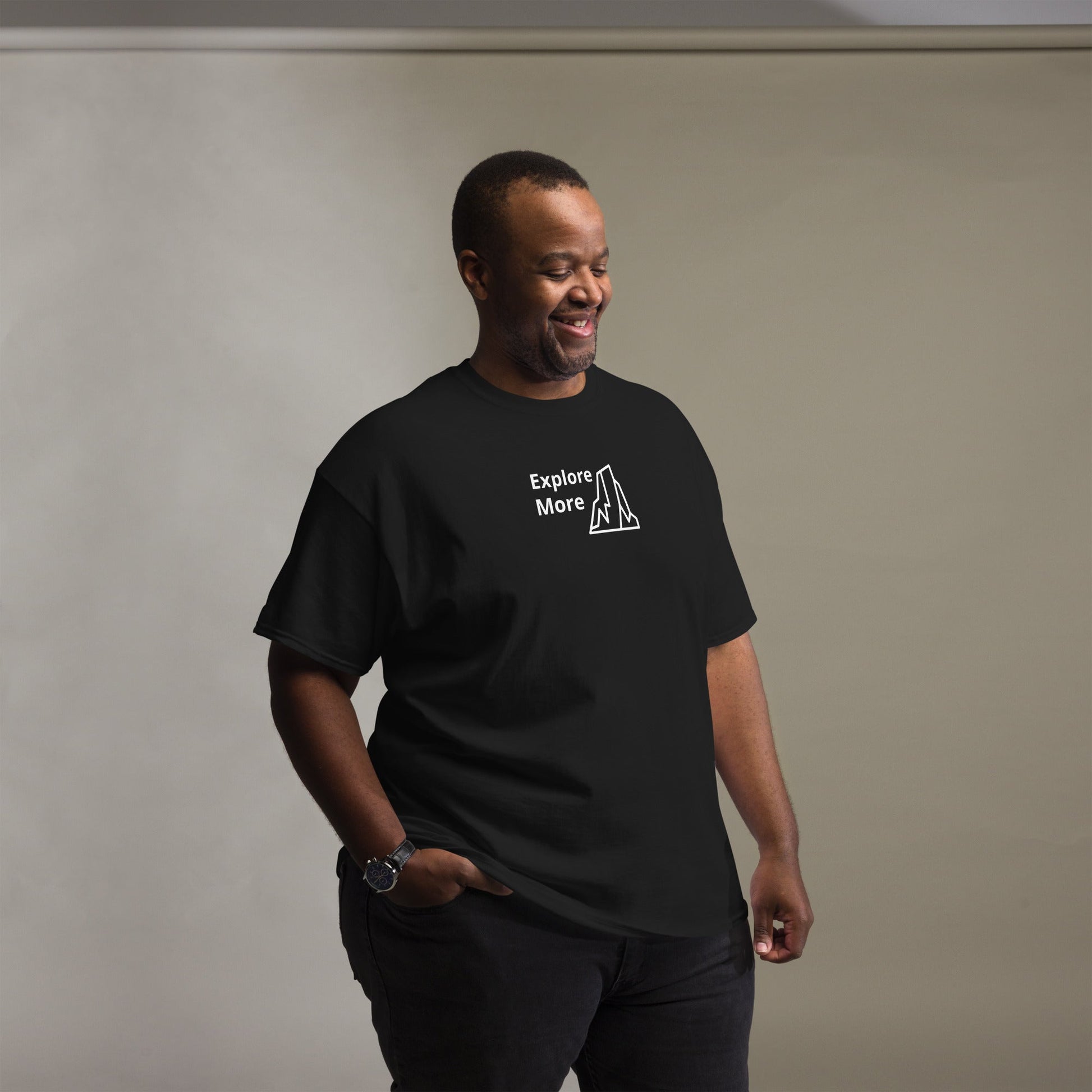 Explore More With Rocks Men's (Unisex) Classic Tee - Men's Shirts - Discovery Co.