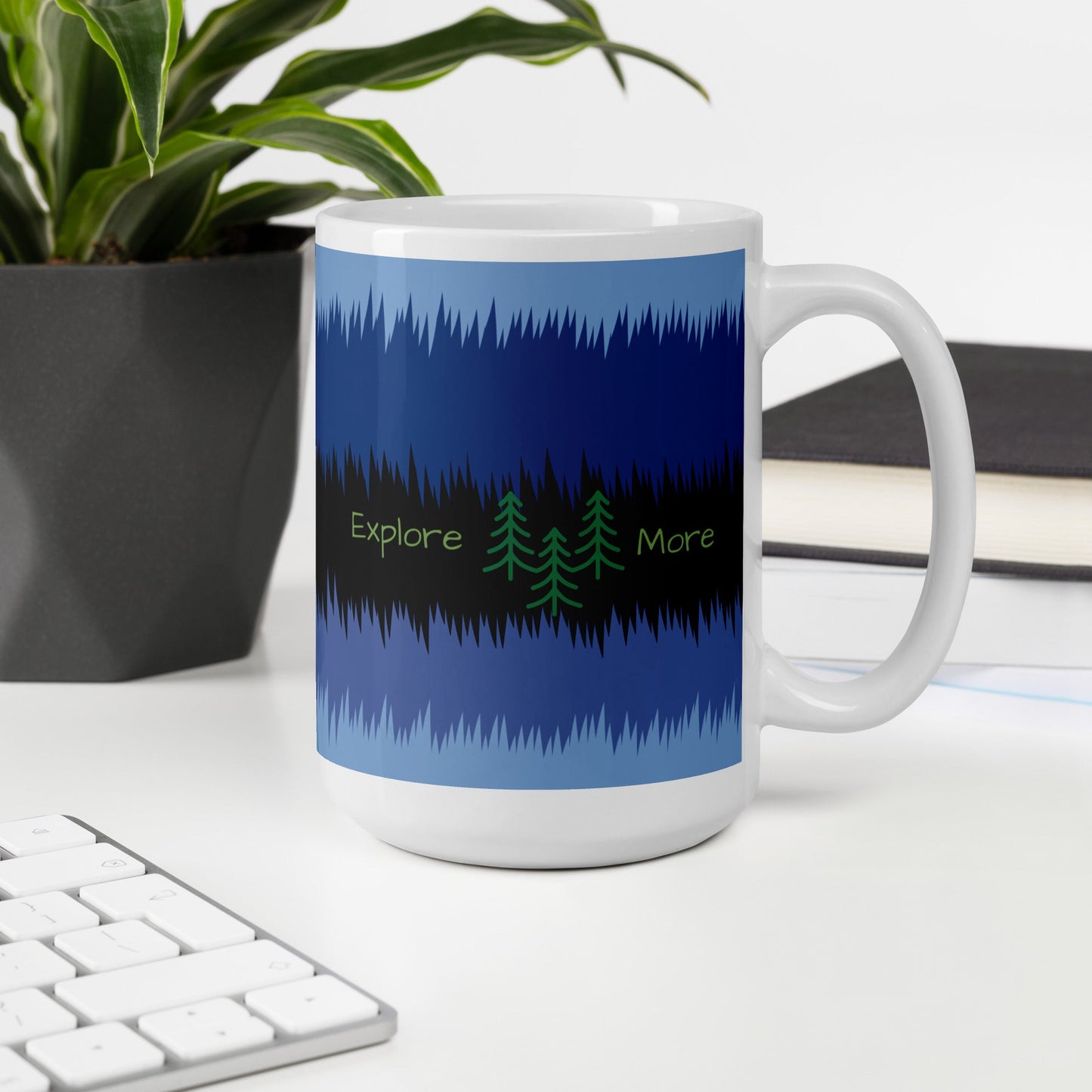 Explore More With Trees White Glossy Mug (11 oz, 15 oz, 20 oz) - Mugs - Discovery Co.