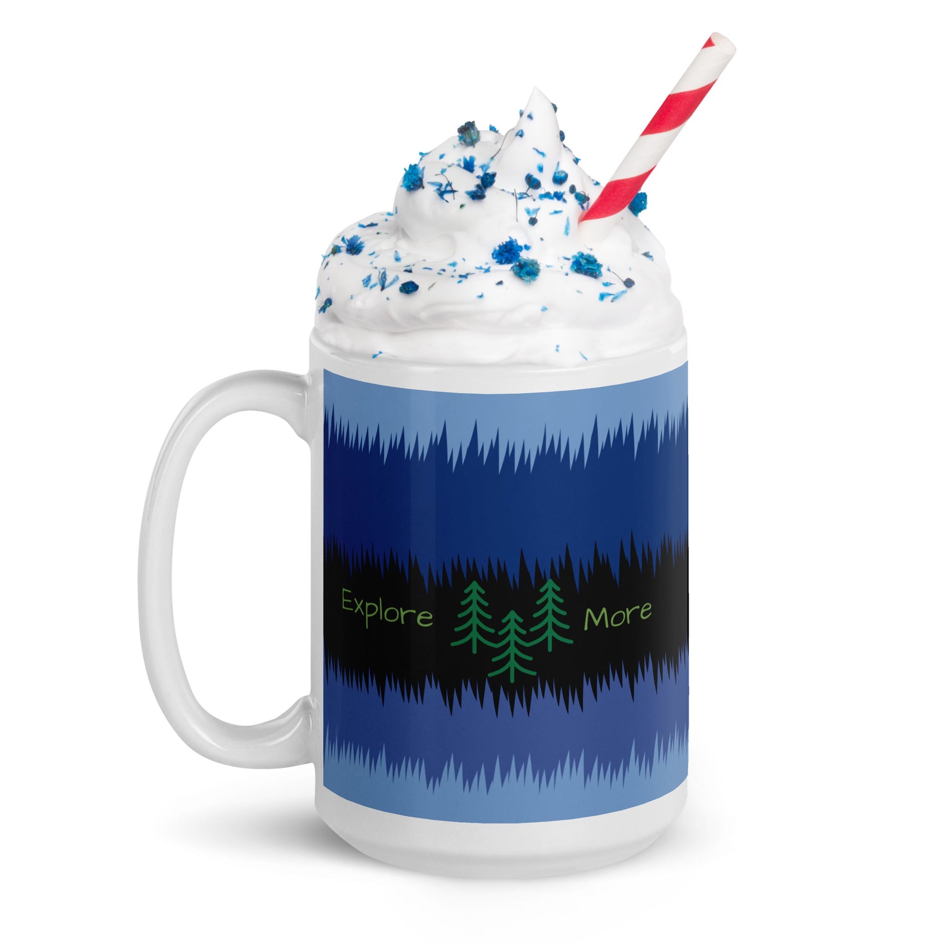 Explore More With Trees White Glossy Mug (11 oz, 15 oz, 20 oz) - Mugs - Discovery Co.