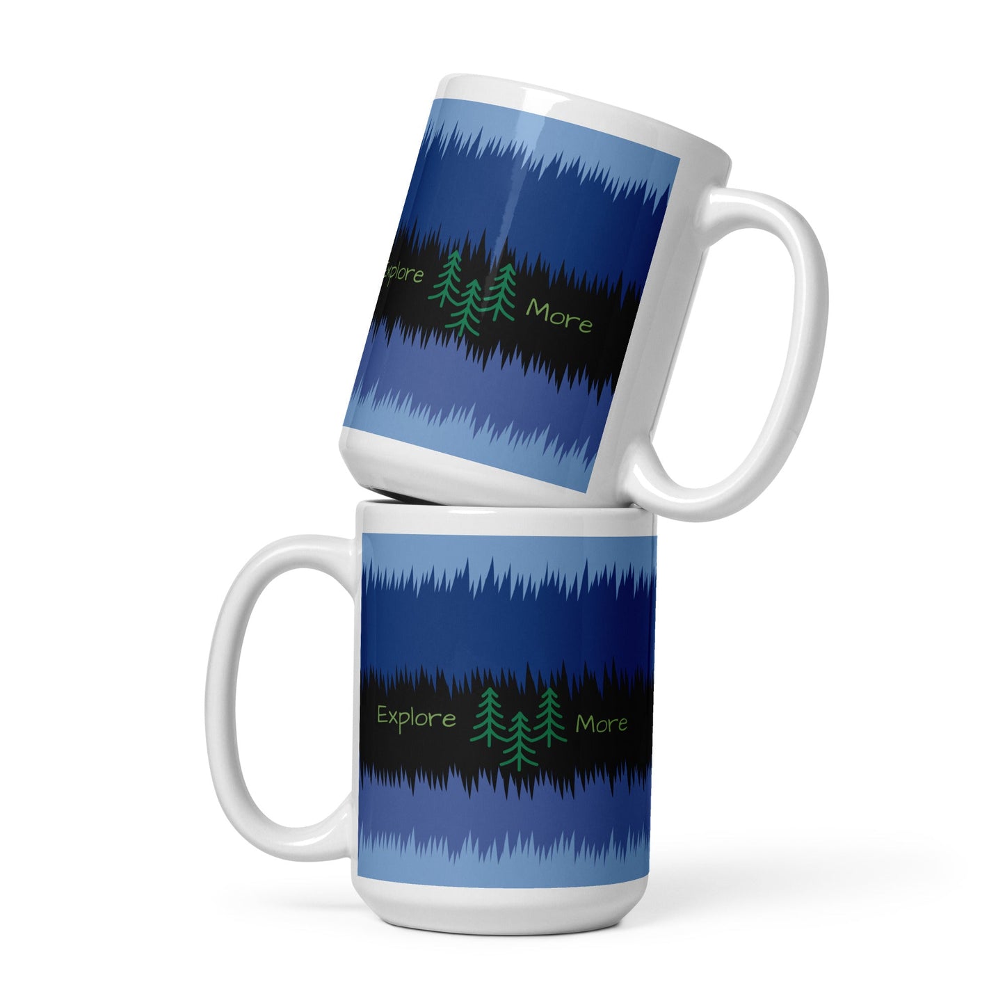 Explore More With Trees White Glossy Mug (11 oz, 15 oz, 20 oz) - Mugs - Discovery Co.