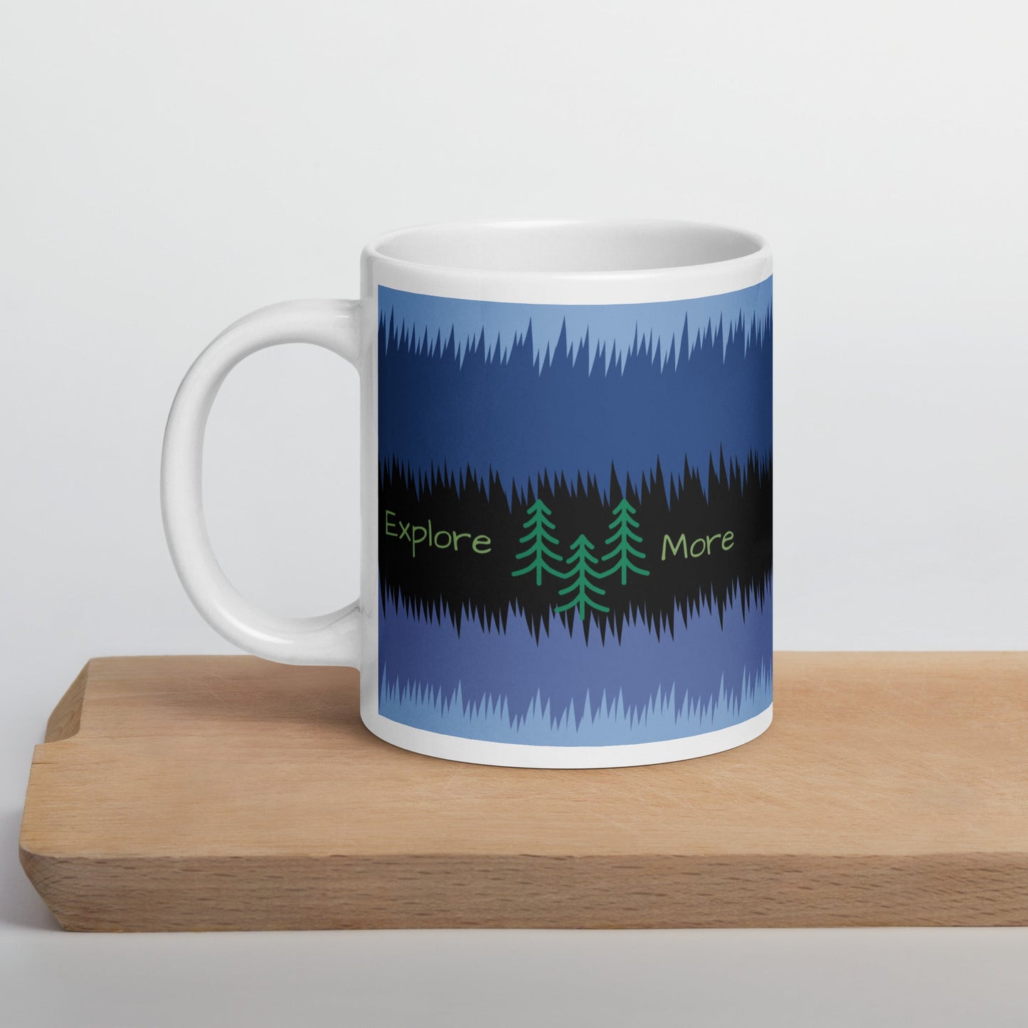 Explore More With Trees White Glossy Mug (11 oz, 15 oz, 20 oz) - Mugs - Discovery Co.