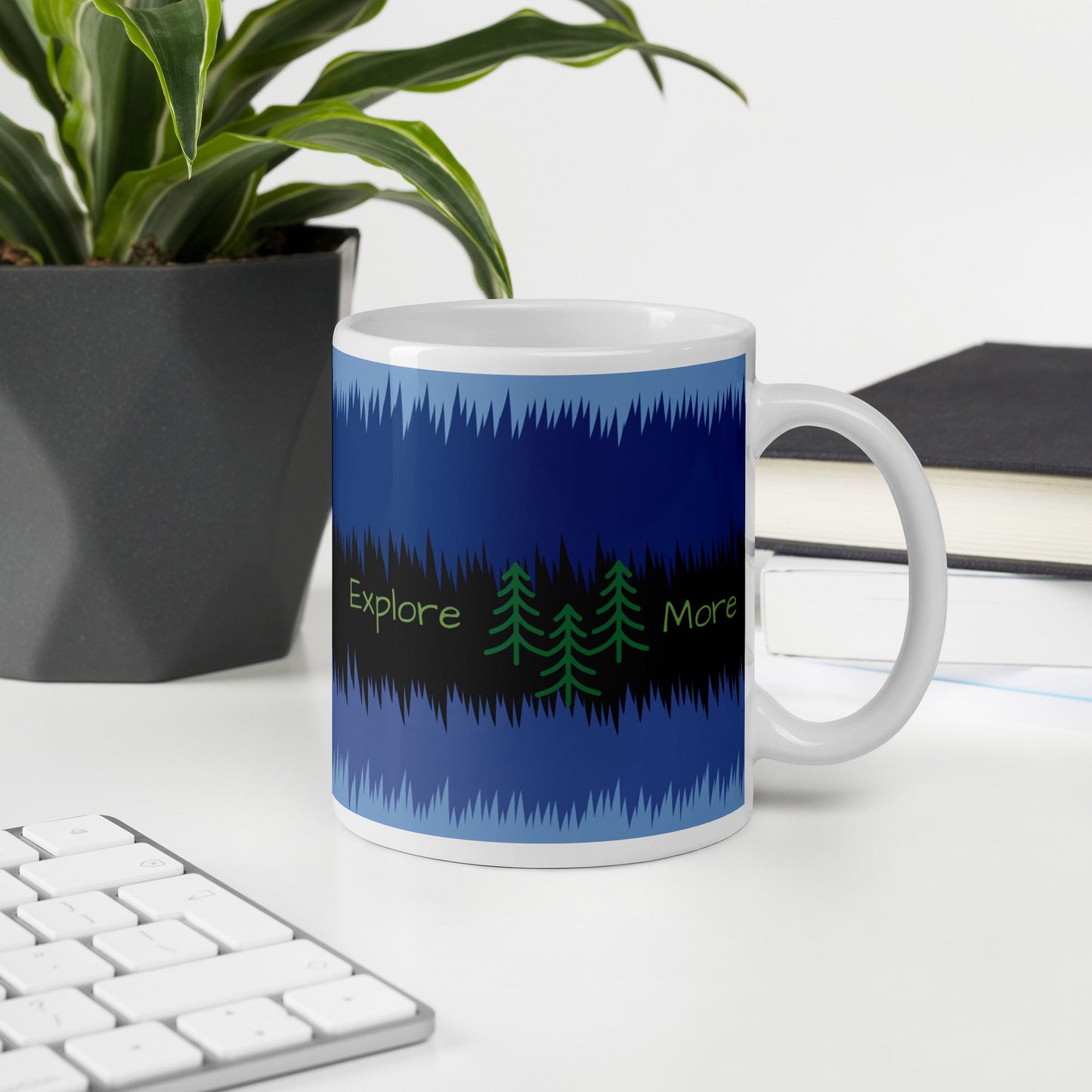 Explore More With Trees White Glossy Mug (11 oz, 15 oz, 20 oz) - Mugs - Discovery Co.