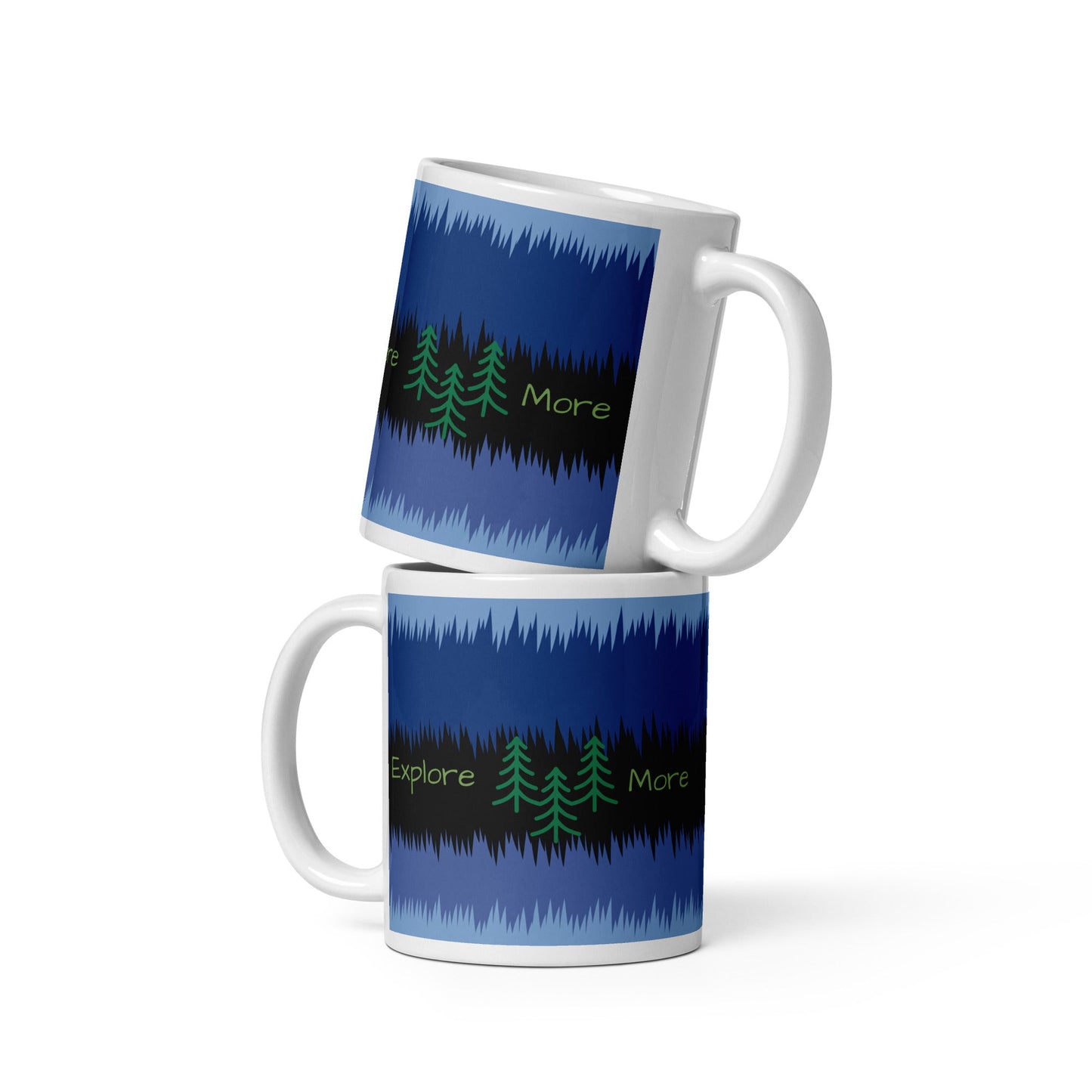 Explore More With Trees White Glossy Mug (11 oz, 15 oz, 20 oz) - Mugs - Discovery Co.