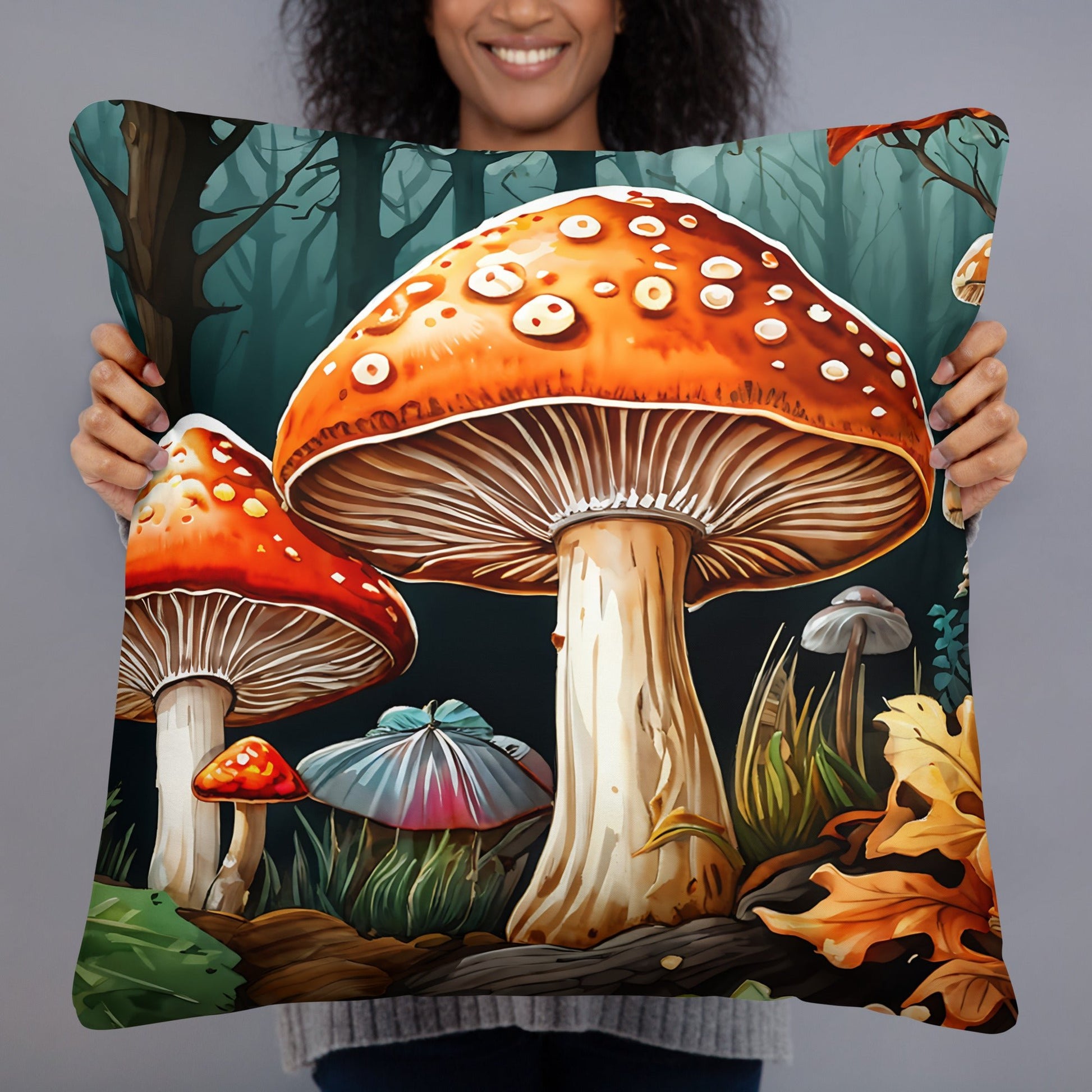 Fall Mushrooms Basic Pillow - Pillows - Discovery Co.