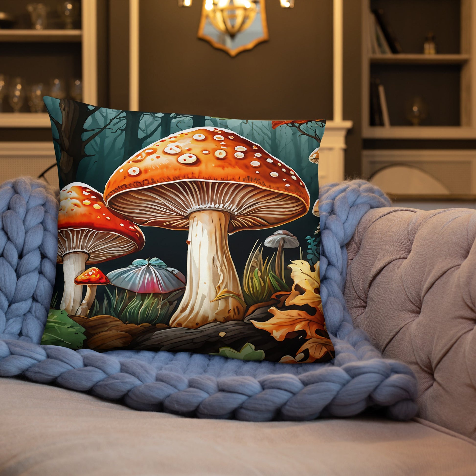 Fall Mushrooms Basic Pillow - Pillows - Discovery Co.