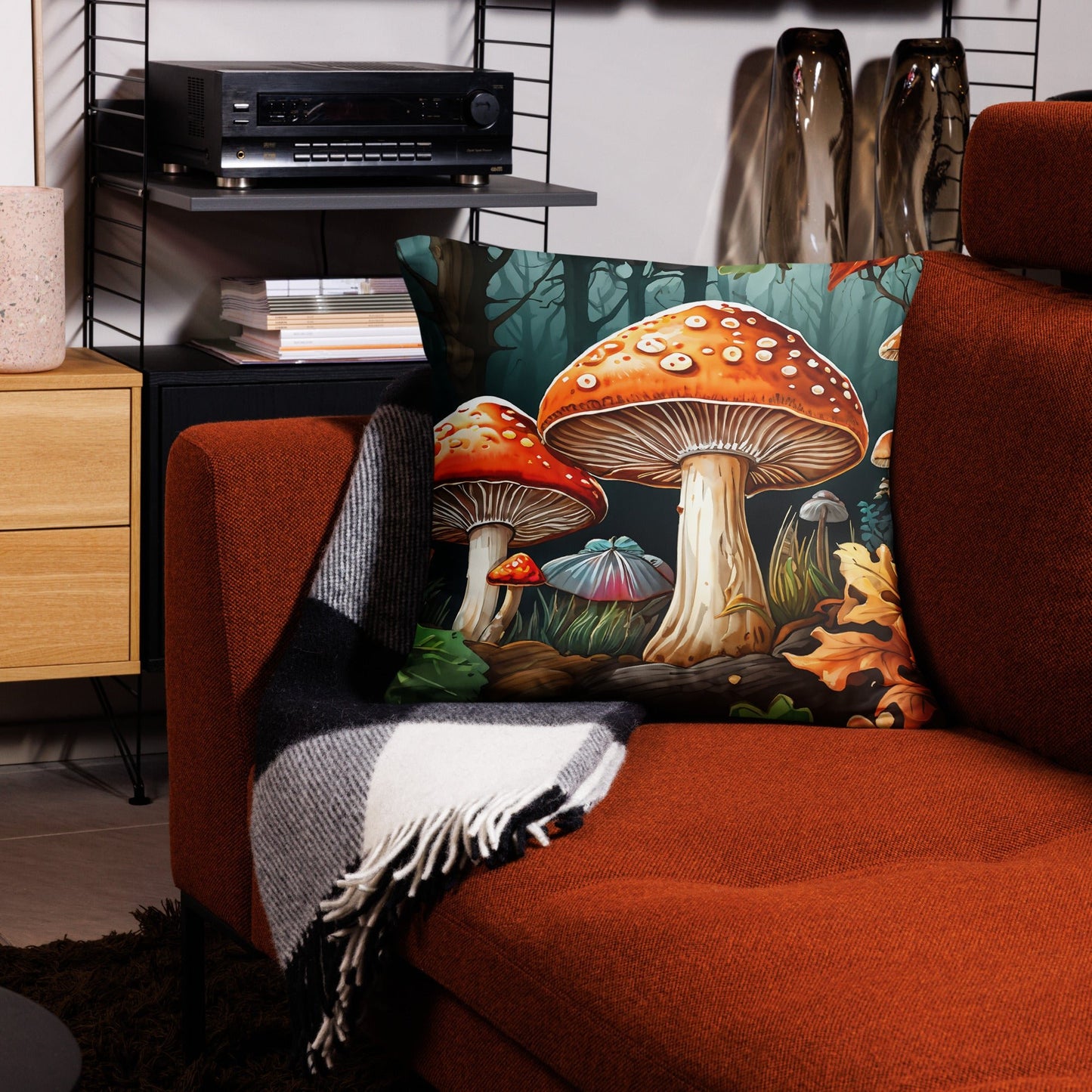 Fall Mushrooms Basic Pillow - Pillows - Discovery Co.