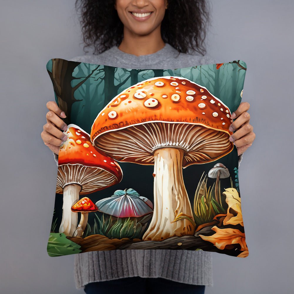 Fall Mushrooms Basic Pillow - Pillows - Discovery Co.