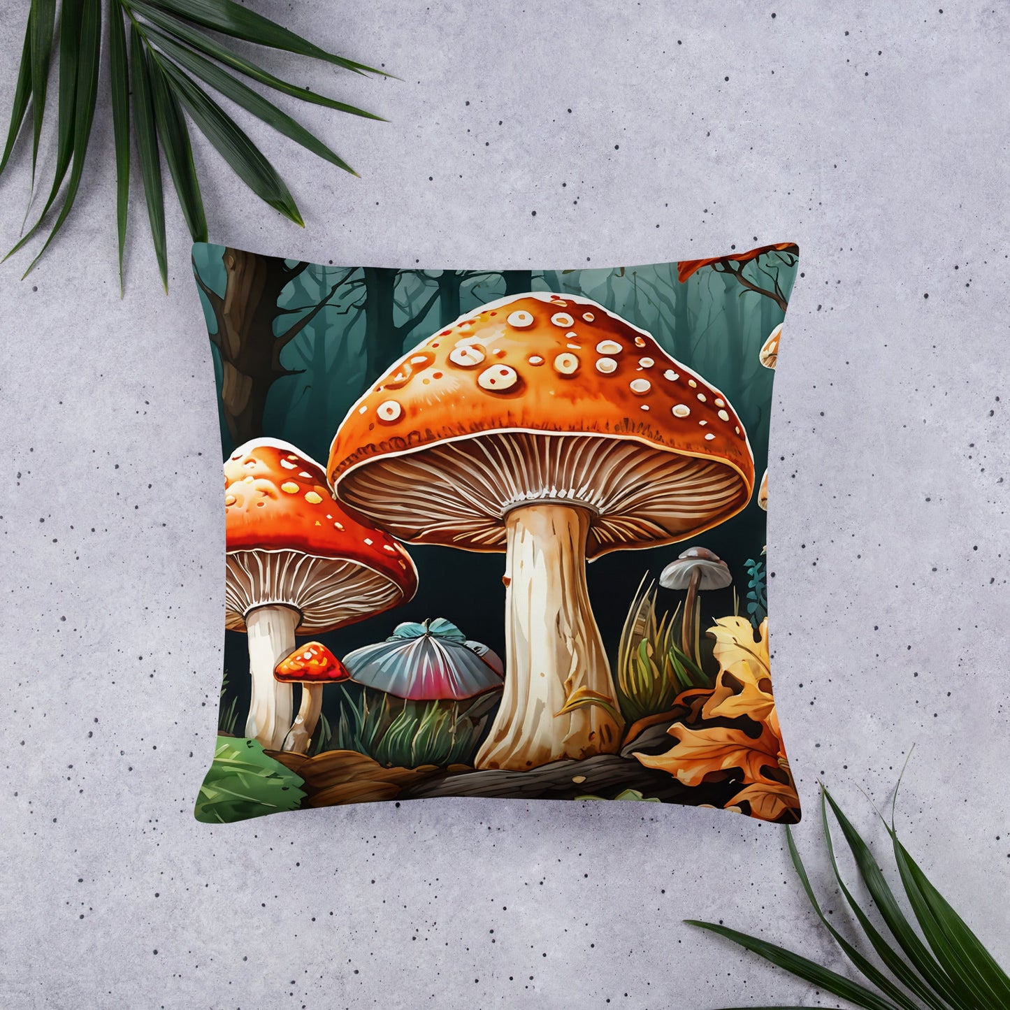 Fall Mushrooms Basic Pillow - Pillows - Discovery Co.