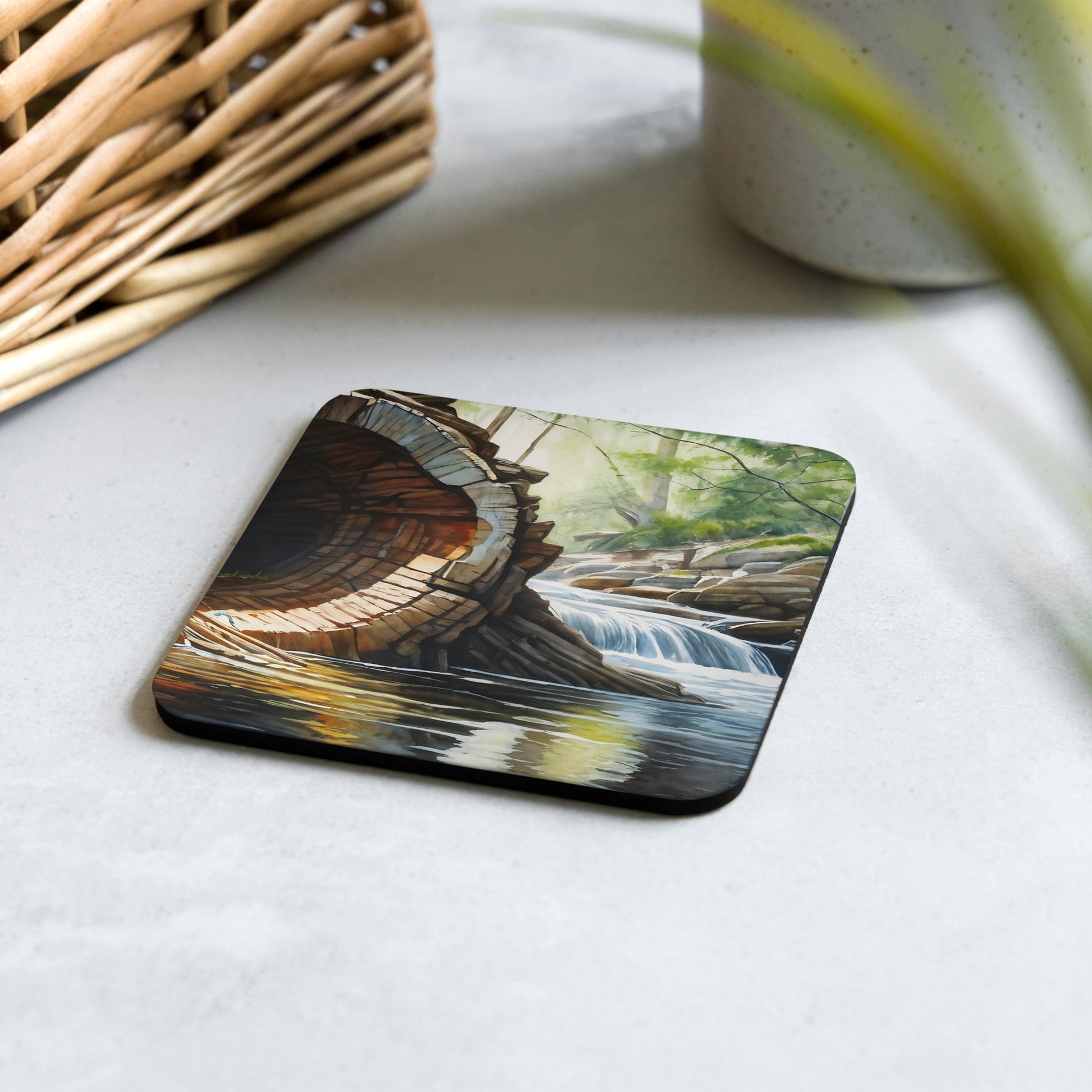 Fallen Tree Cork - back Coaster - Coasters - Discovery Co.