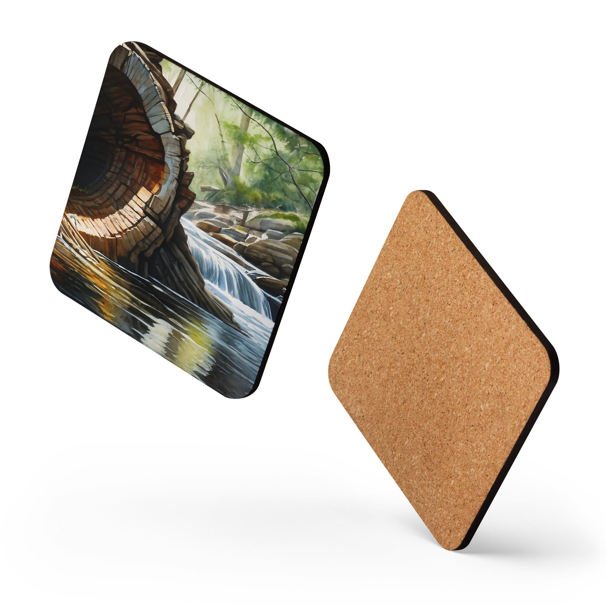 Fallen Tree Cork - back Coaster - Coasters - Discovery Co.