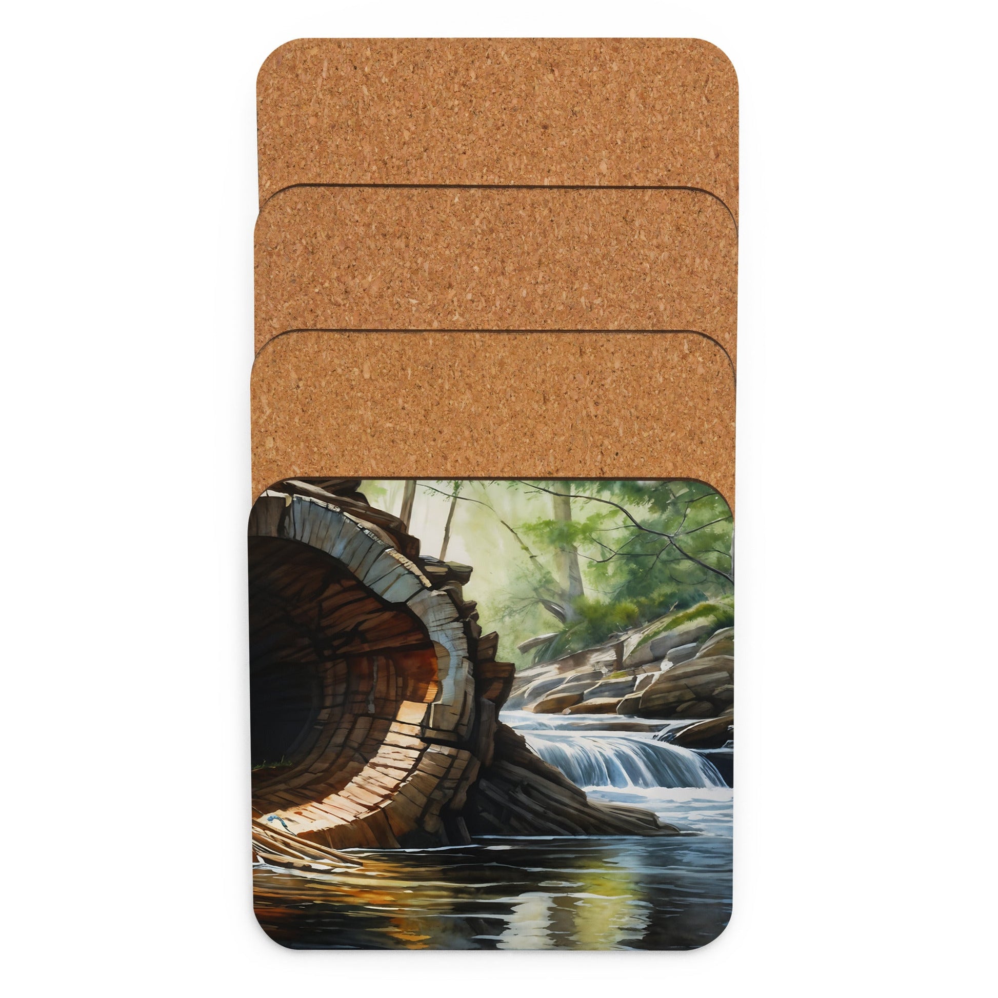 Fallen Tree Cork - back Coaster - Coasters - Discovery Co.