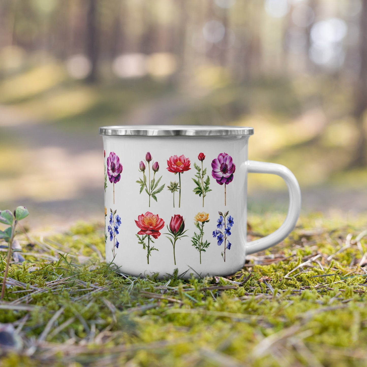 Flower Garden Enamel Mug (12 oz) - Mugs - Discovery Co.