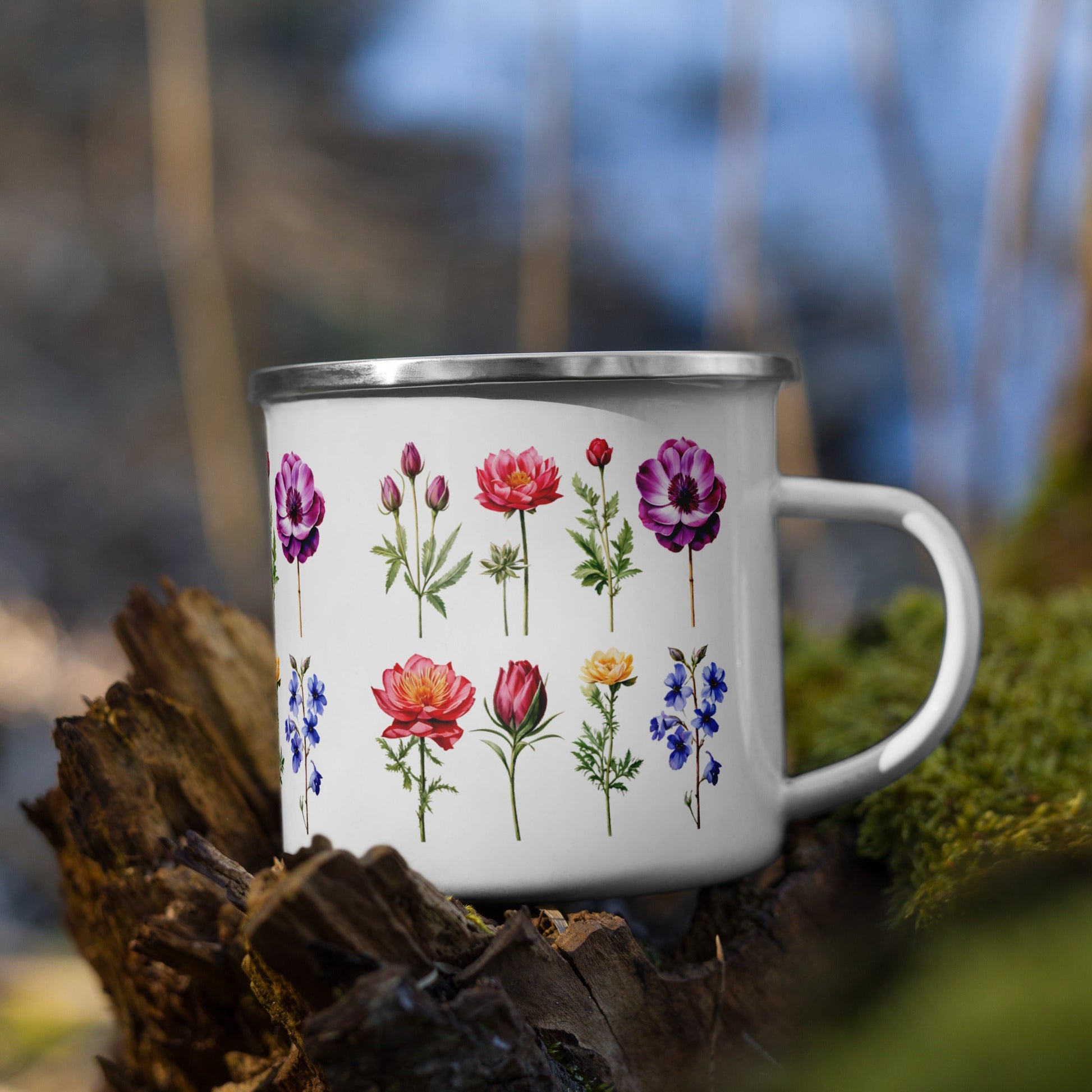 Flower Garden Enamel Mug (12 oz) - Mugs - Discovery Co.