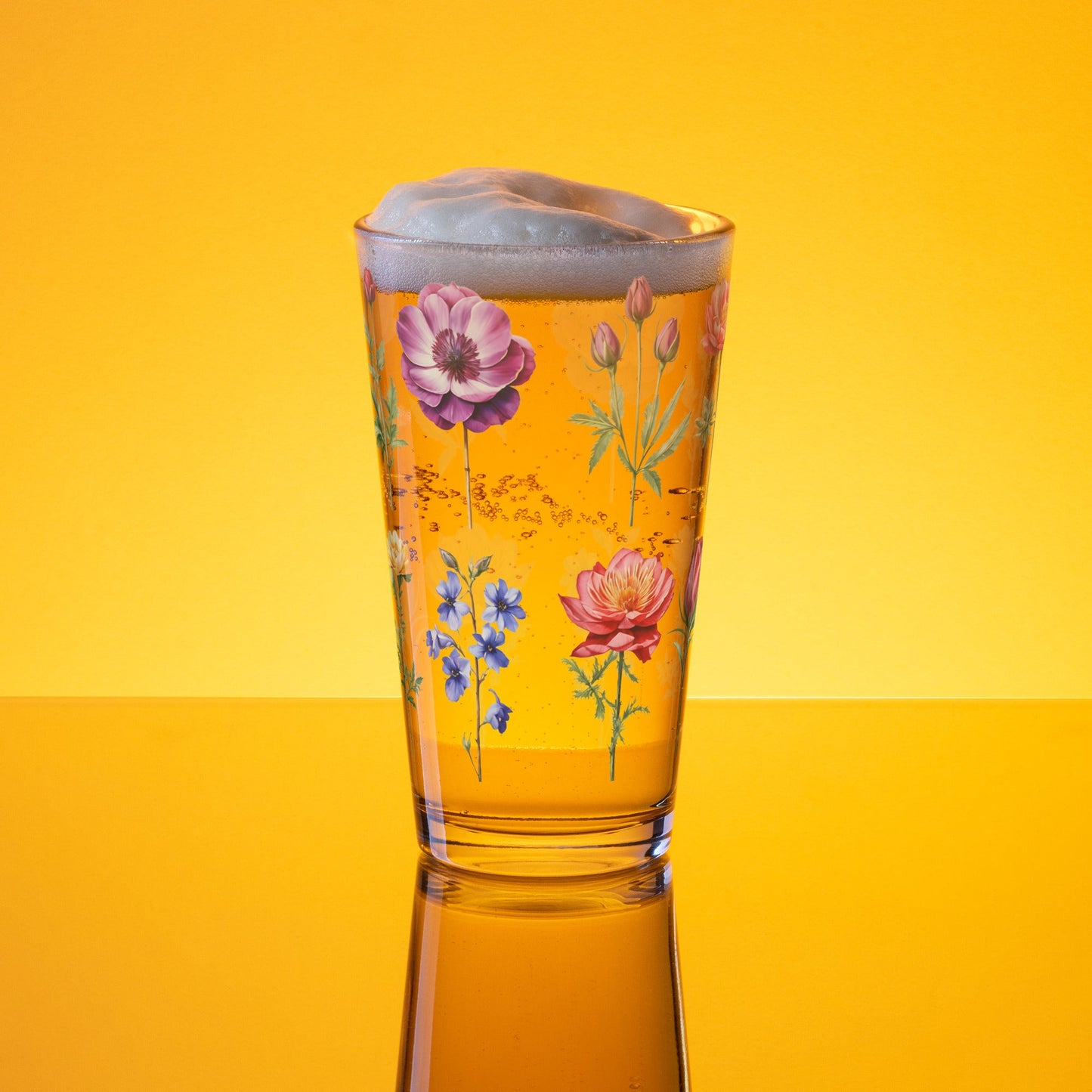 Flower Garden Pint Glass (16 oz) - Beer Glass - Discovery Co.