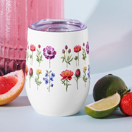 Flower Garden Stainless Steel Wine Tumbler - Tumblers - Discovery Co.