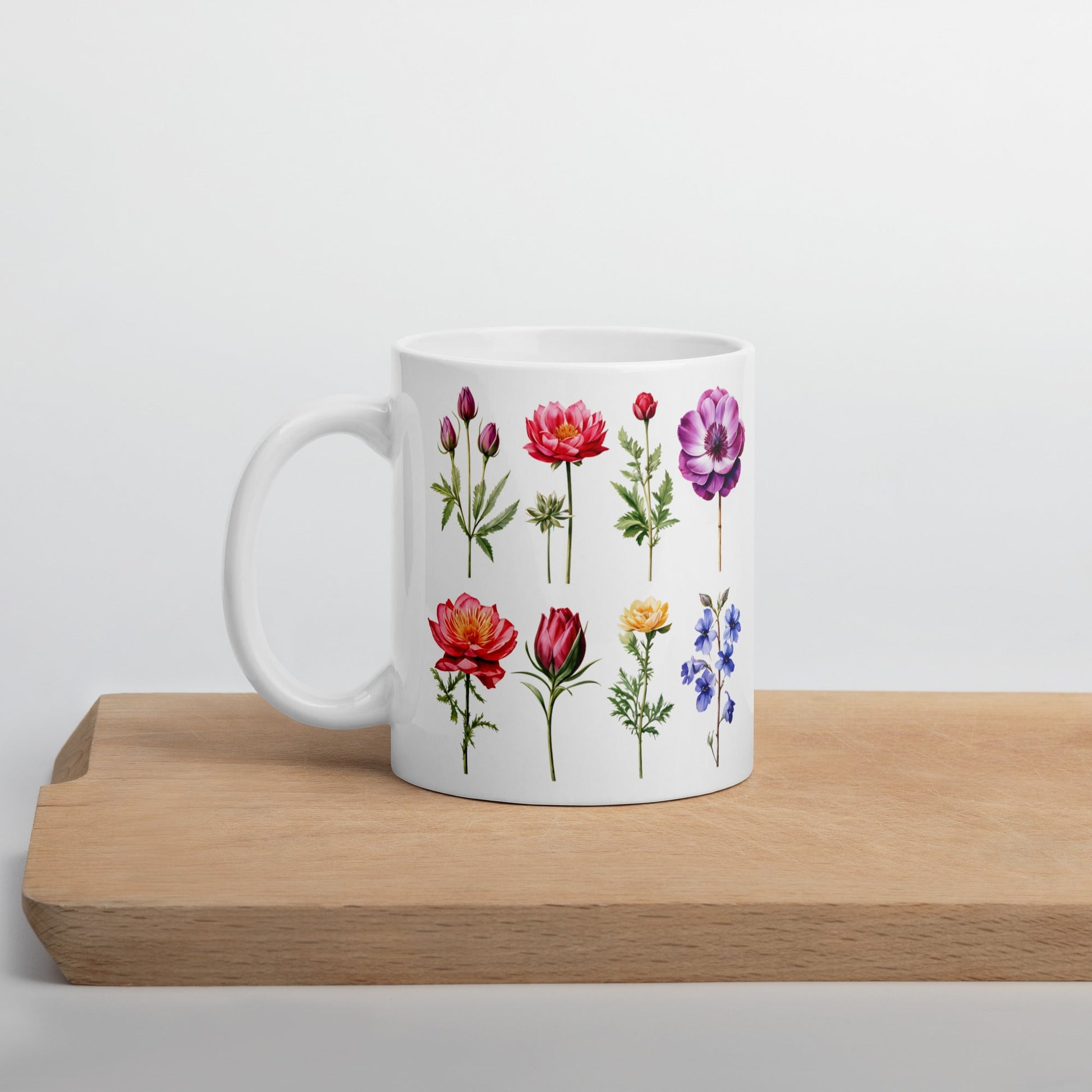 Flower Garden White Glossy Mug (11 oz, 15 oz, and 20 oz) - Mugs - Discovery Co.