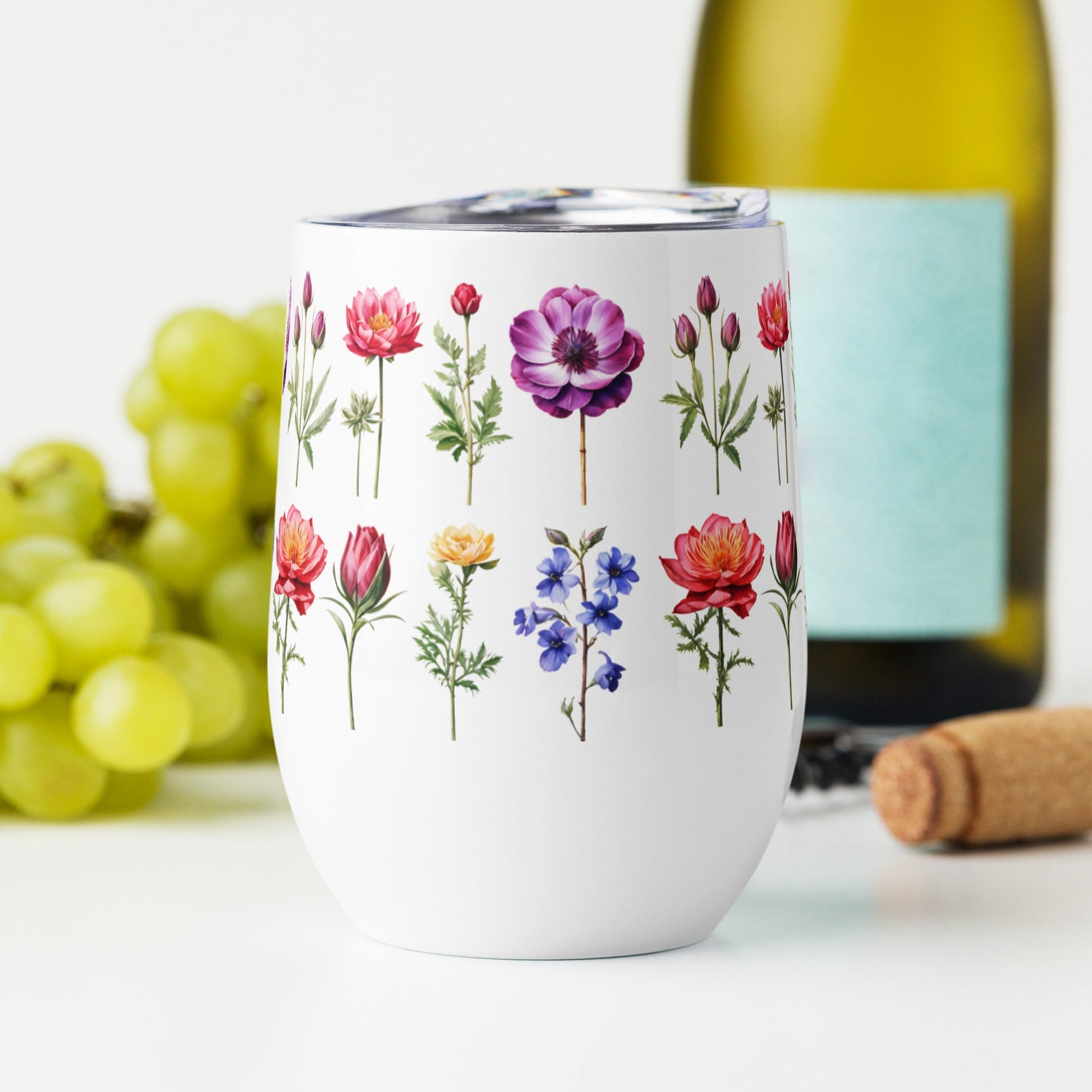 Flower Garden Wine Tumbler - Tumblers - Discovery Co.