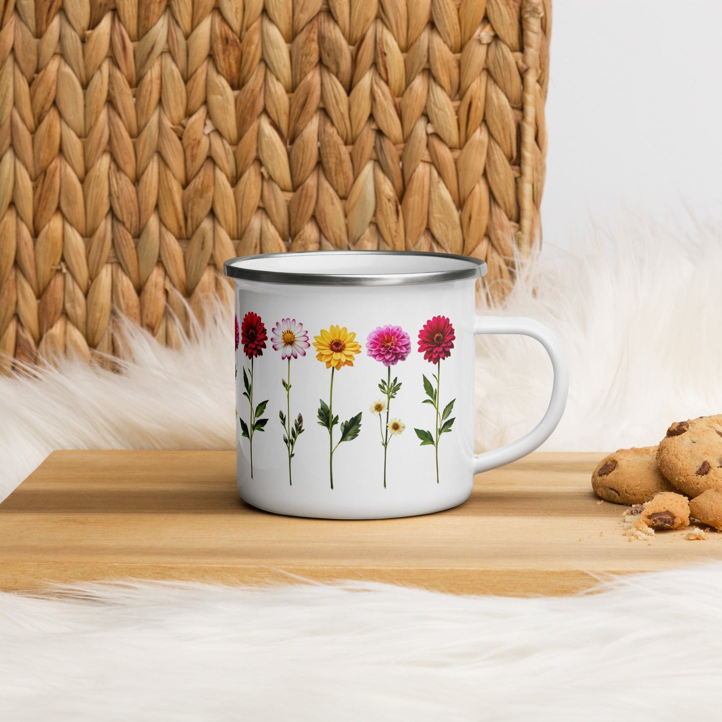 Flowers Enamel Mug (12 oz) - Mugs - Discovery Co.