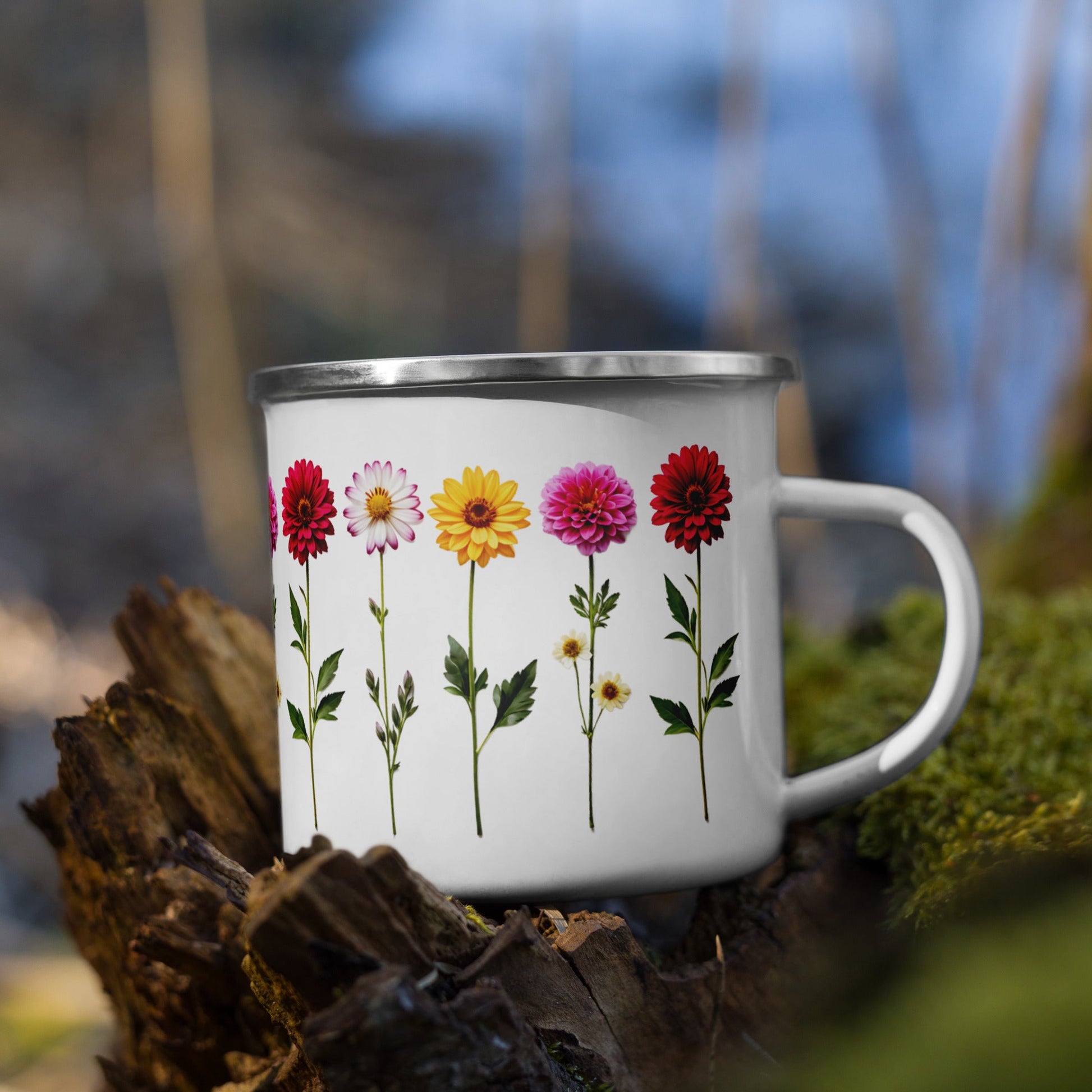 Flowers Enamel Mug (12 oz) - Mugs - Discovery Co.