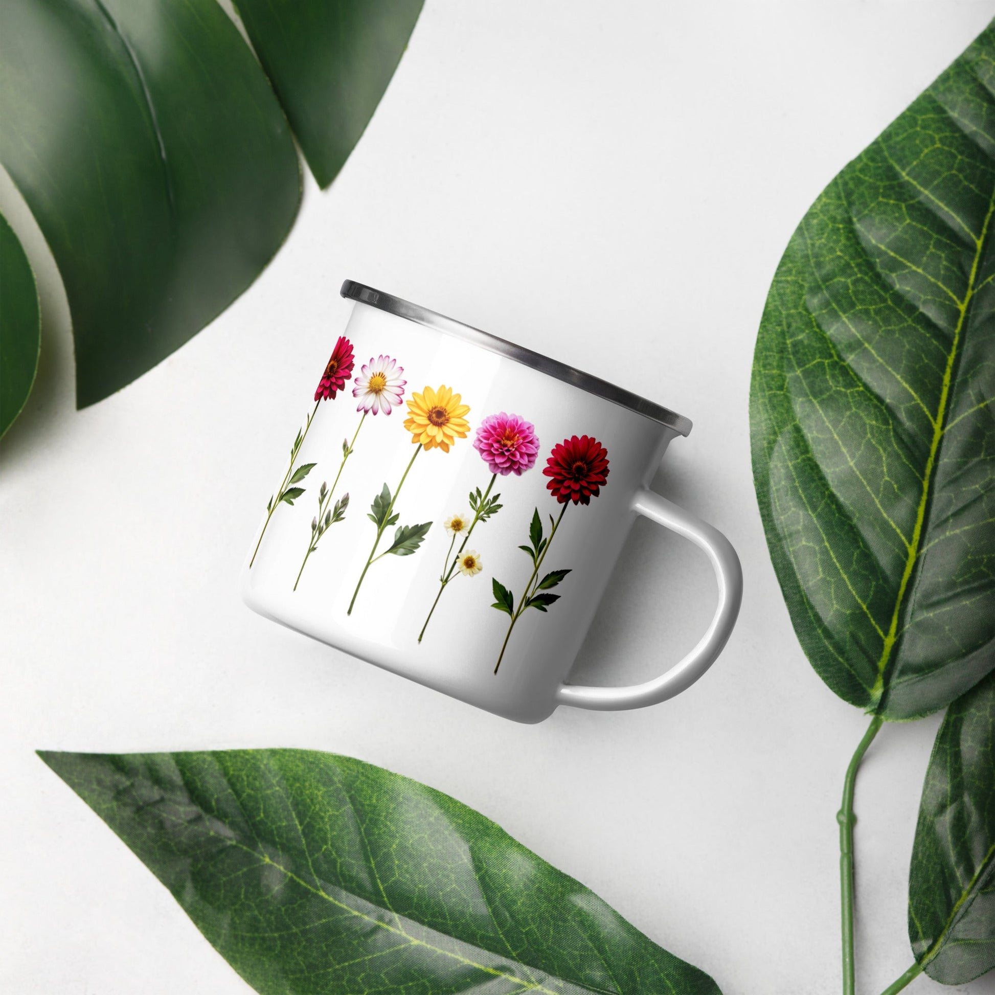 Flowers Enamel Mug (12 oz) - Mugs - Discovery Co.